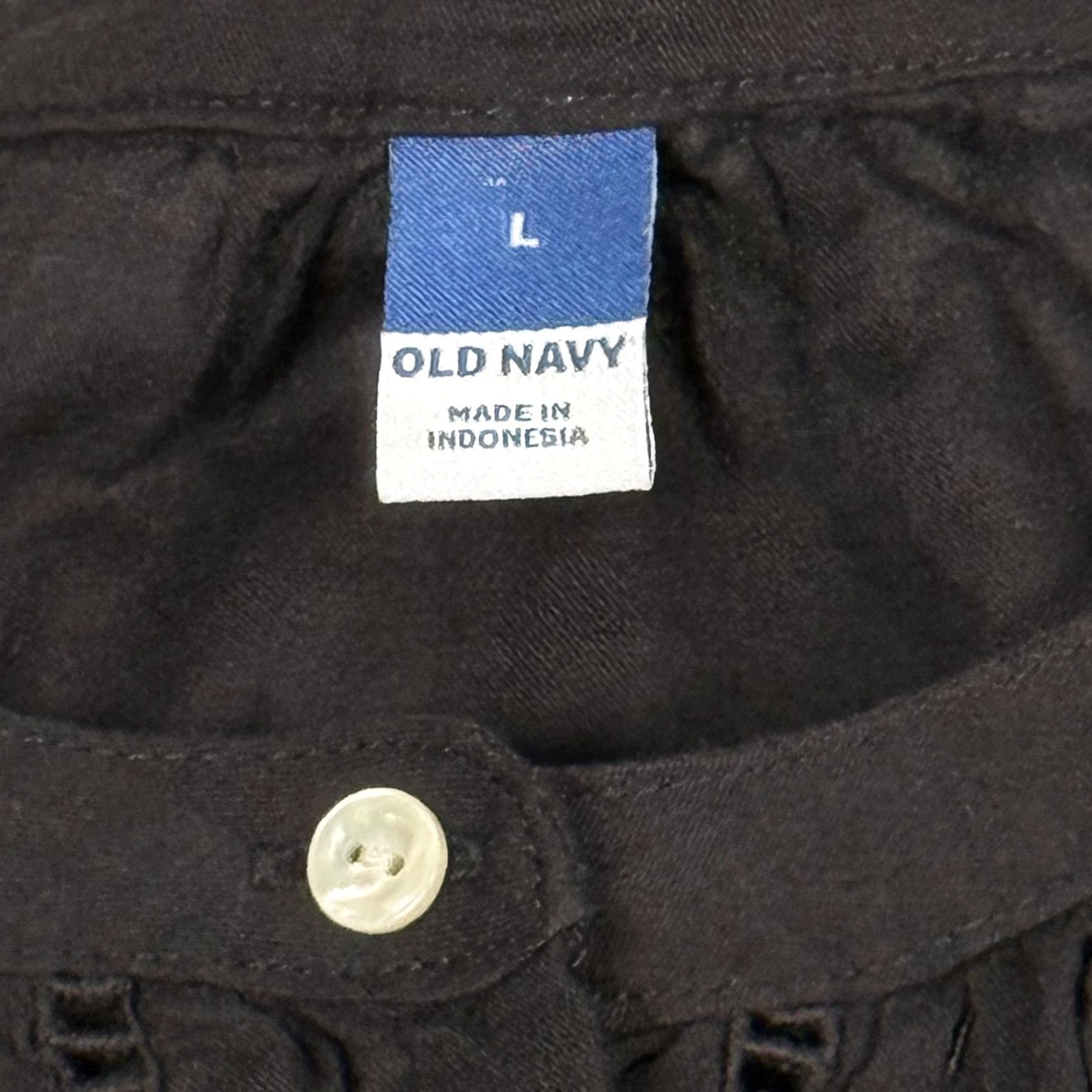 Old Navy Old Navy Blouse Womens L Black Volume Poet Button Front Balloon Sleeve Boho Chic Shirt Top Size L / US 10 / IT 46 - 2 Thumbnail