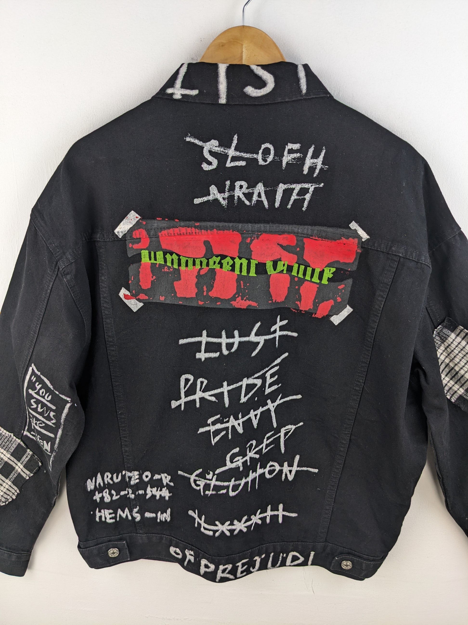 Japanese Brand × Vintage 🇯🇵 Vintage Denim Jacket Bondage Patchwork Custom Harajuku Size US XL / EU 56 / 4 - 14 Thumbnail