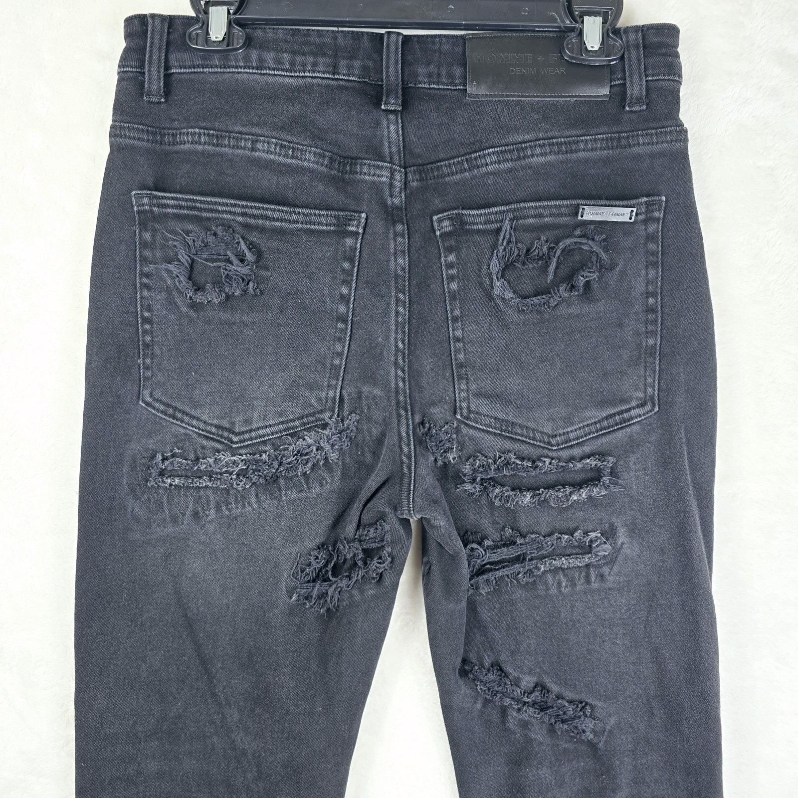 Homme + Femme La Homme Femme Jeans 32 Black Distressed 30x31 Streetwear Size US 30 / EU 46 - 9 Thumbnail