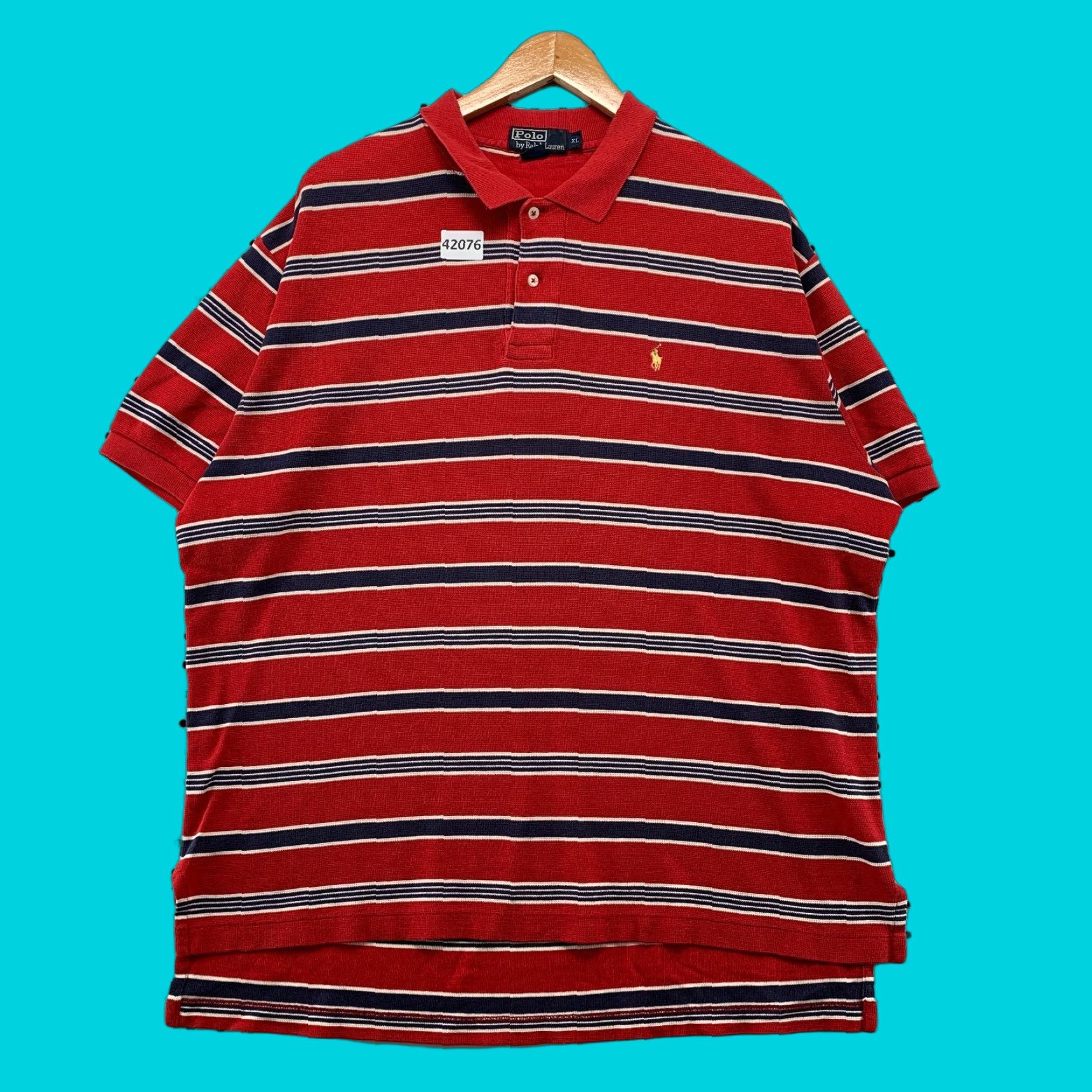 Polo Ralph Lauren VINTAGE Polo Ralph Lauren Polo Shirt Men XL Blue Red Striped Preppy Logo Golf Size US XL / EU 56 / 4 - 1 Thumbnail