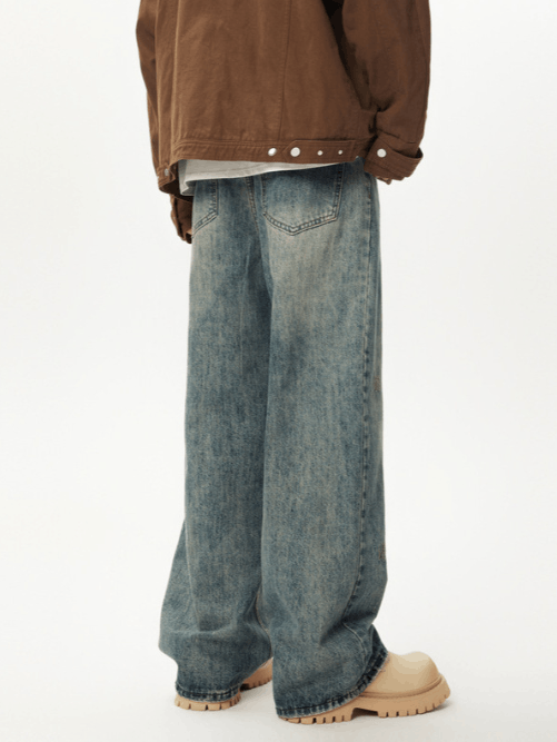 Japanese Brand × Jean American style distressed men's street wide-leg jeans Size US 32 / EU 48 - 3 Thumbnail