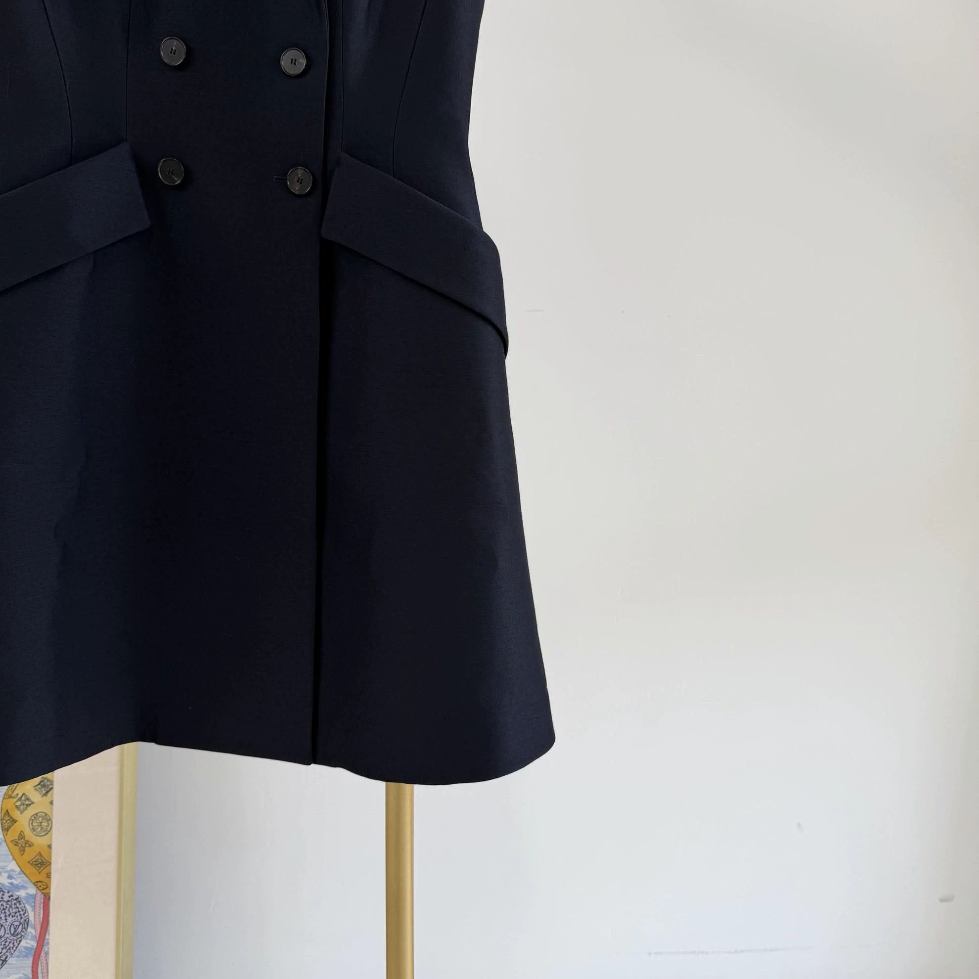 Christian Dior Monsieur Christian Dior Navy Blue Sleeveless Dress F36 8673 Size XS / US 0-2 / IT 36-38 - 4 Thumbnail