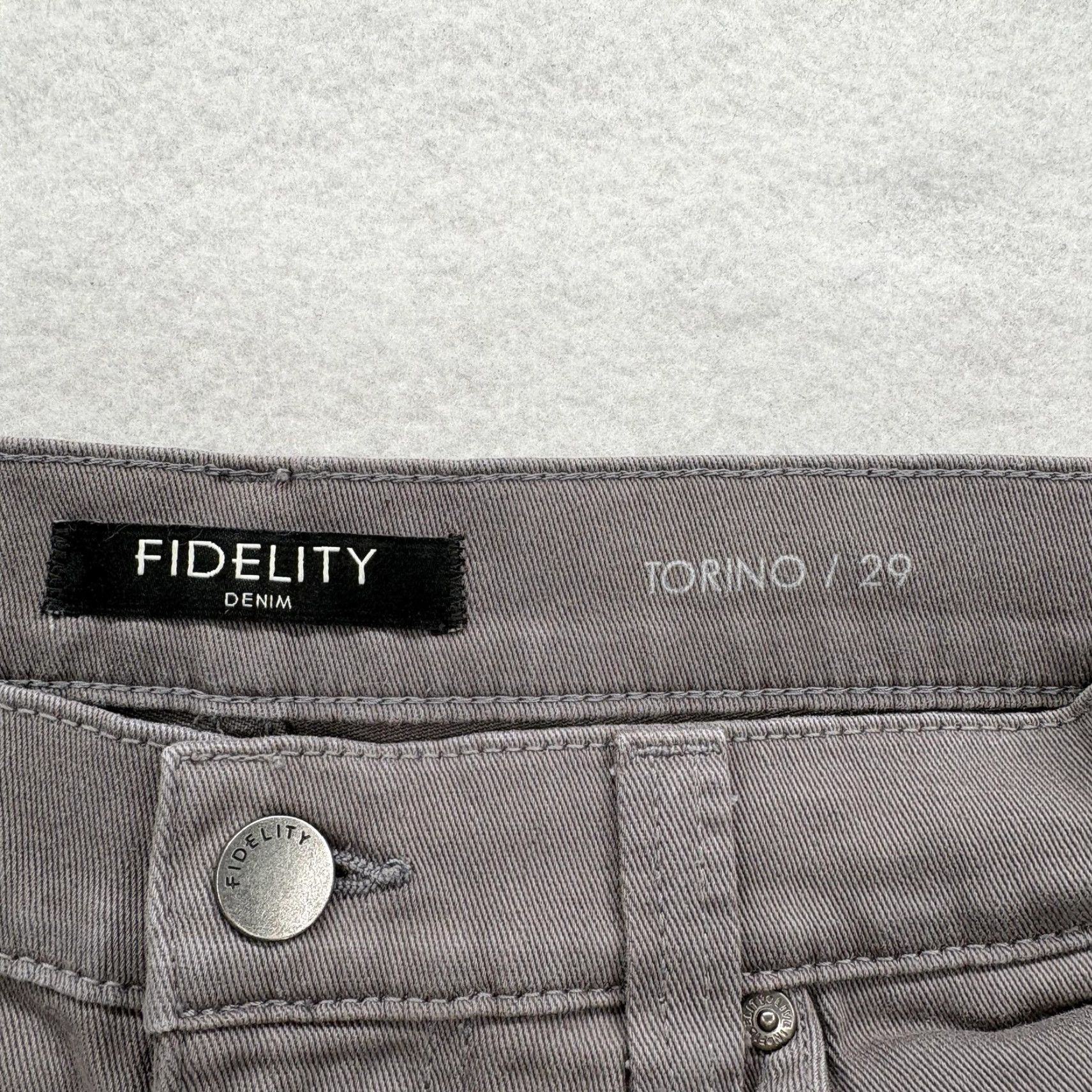 Denime Fidelity Torino Jeans Mens 29x32 Gray Charcoal Stretch Denim Straight Casual Size US 29 - 4 Thumbnail