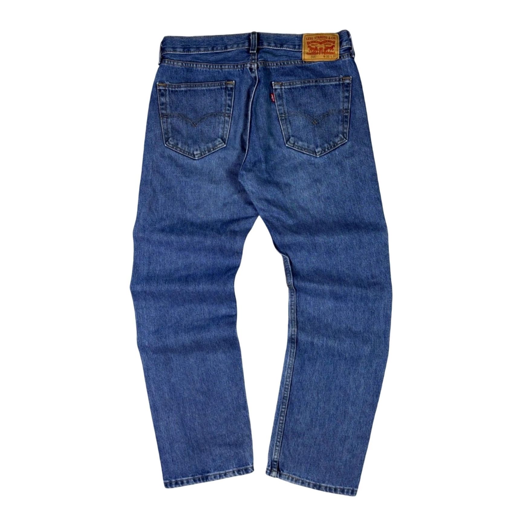 Levi's Levis 505 Regular Fit Straight Leg Jeans Mens 34x30 Medium Wash Blue Denim Size US 34 / EU 50 - 2 Thumbnail