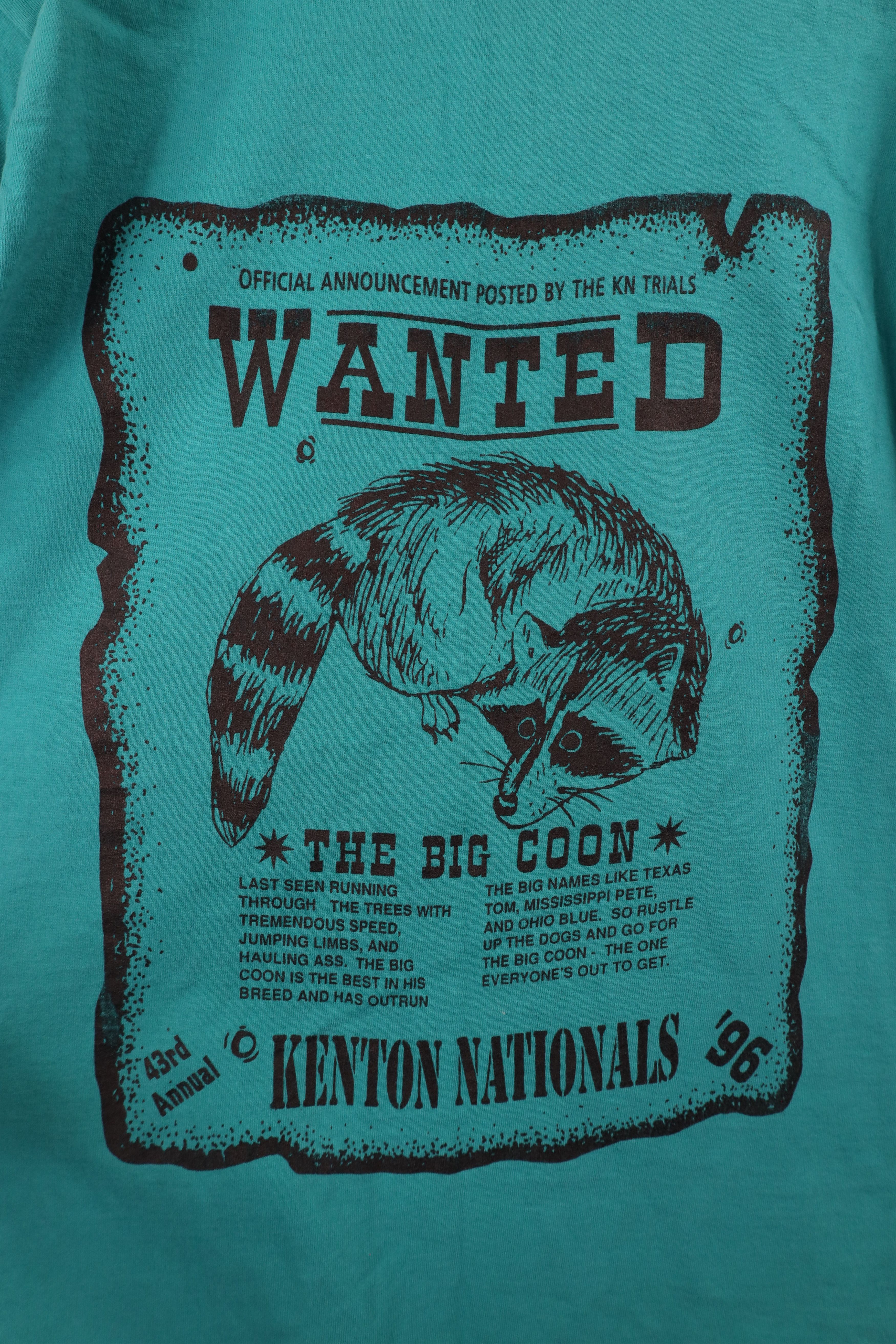 Vintage Vintage 90s Nationals Coon Dog Field Trials T-Shirt Teal USA Size US L / EU 52-54 / 3 - 11 Thumbnail