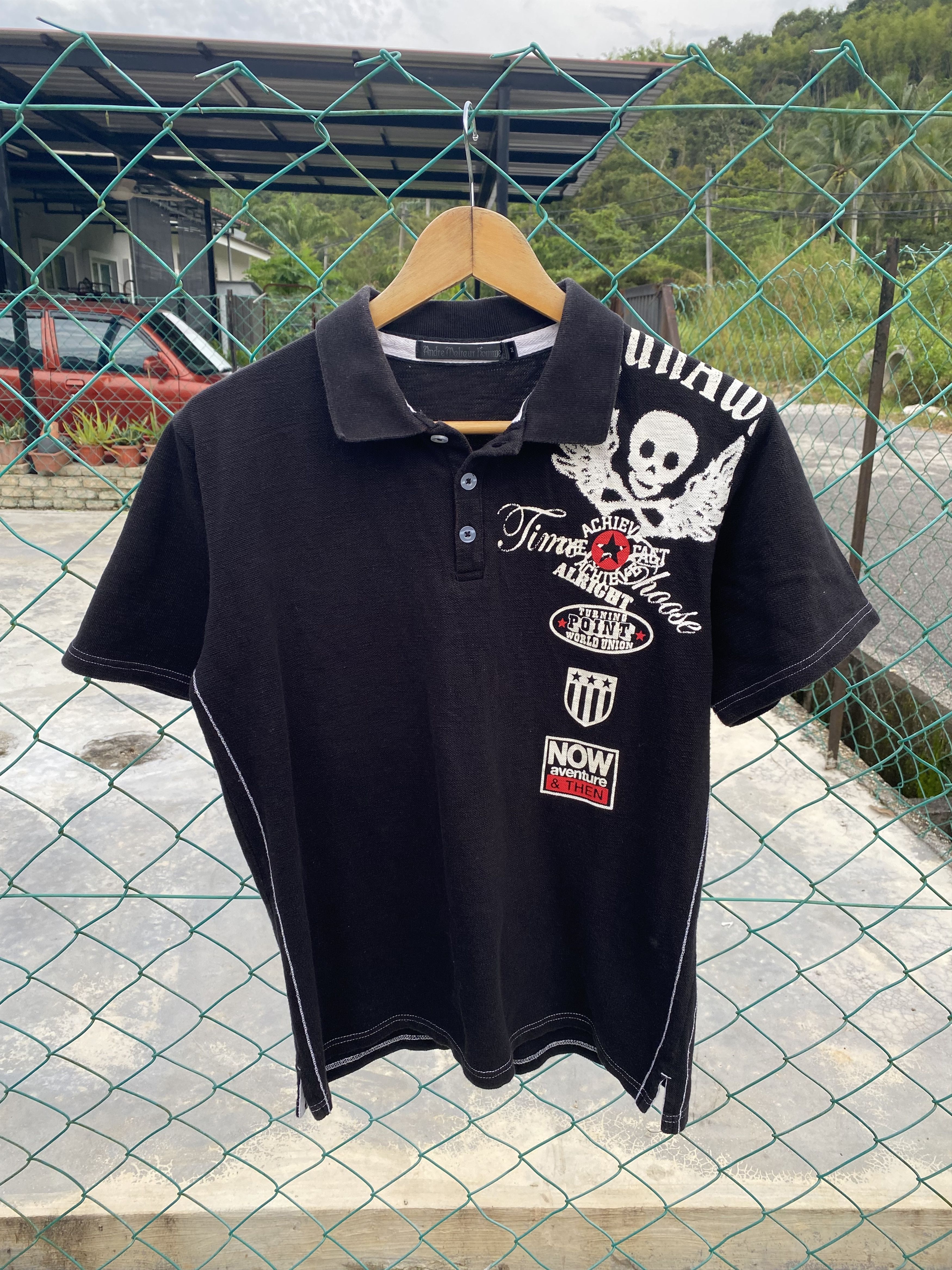 Japanese Brand Andre Malraur Homme skull polos Size US M / EU 48-50 / 2 - 2 Thumbnail