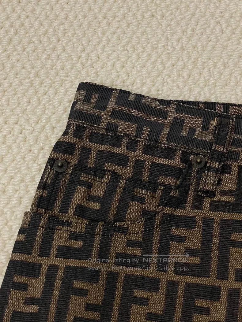 Fendi Fendi Full Print Monogram Nylon Casual Pants Size 26" / US 2 / IT 38 - 4 Thumbnail