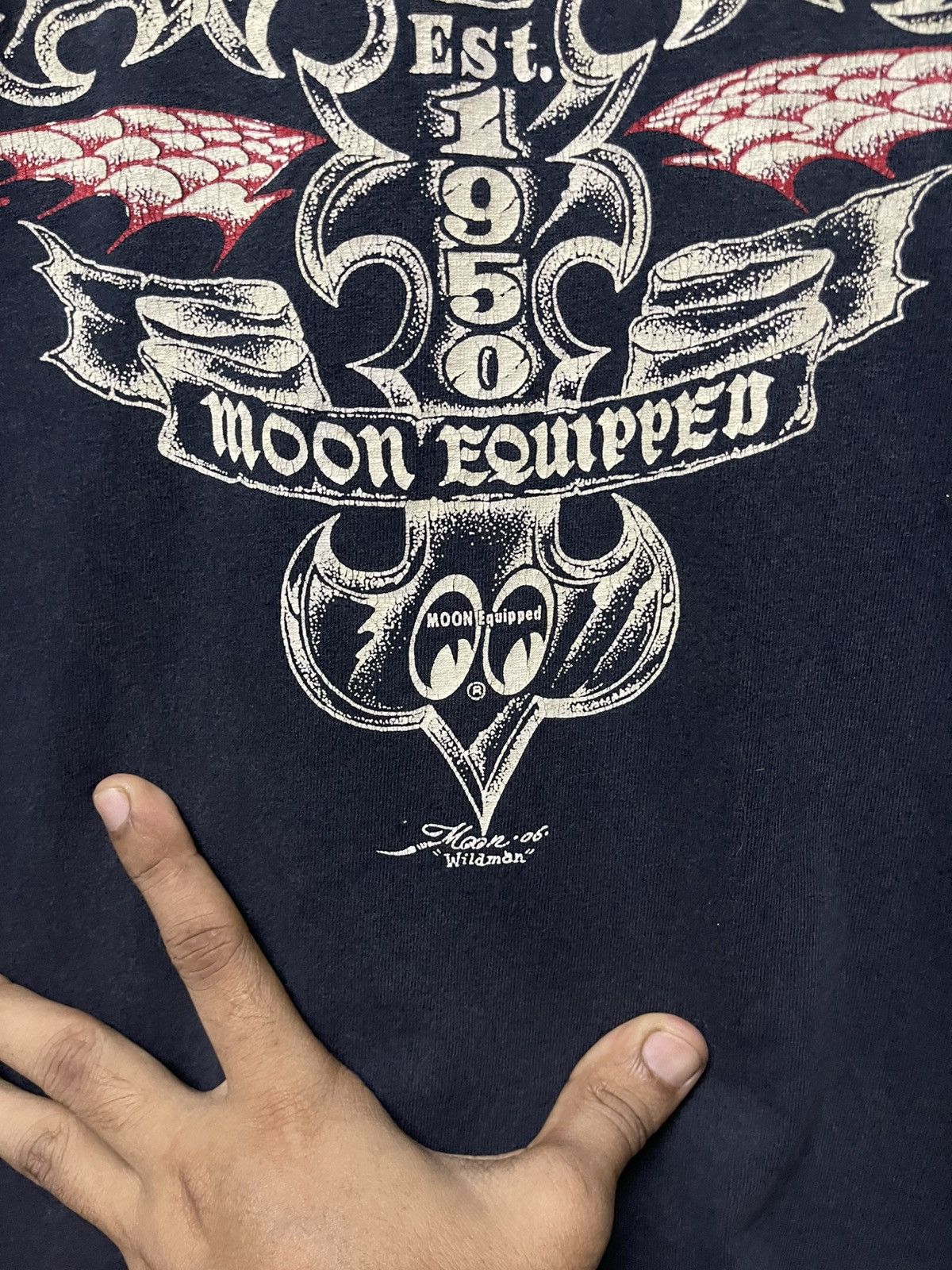 Other VINTAGE MOON EYES “WILDMAN” SKULL CROSS DISTRESSED SHIRT Size US L / EU 52-54 / 3 - 11 Thumbnail