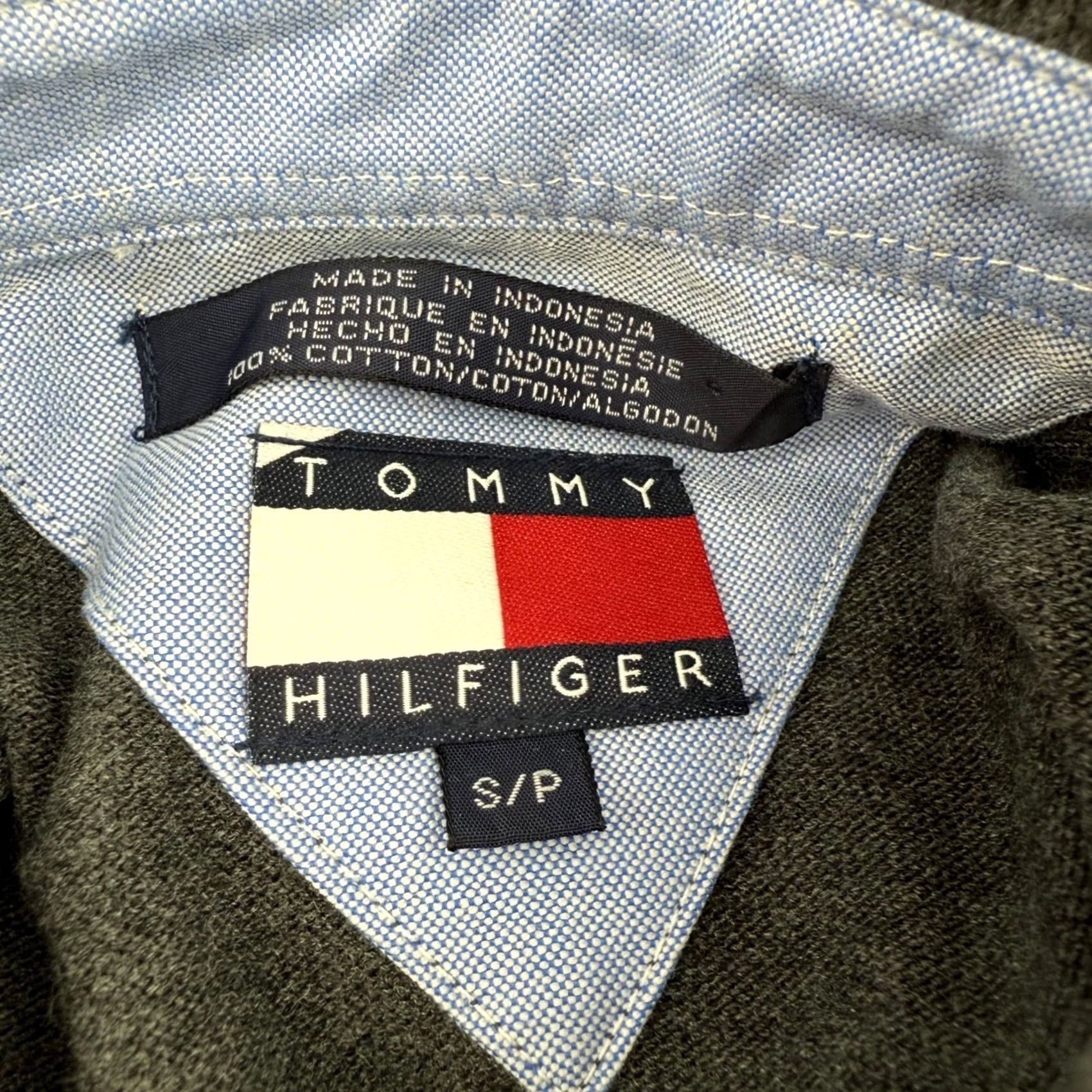 Tommy Hilfiger VINTAGE Tommy Hilfiger Polo Shirt Long Sleeve Gray Mens Small S Cotton Shirt Size US S / EU 44-46 / 1 - 4 Thumbnail