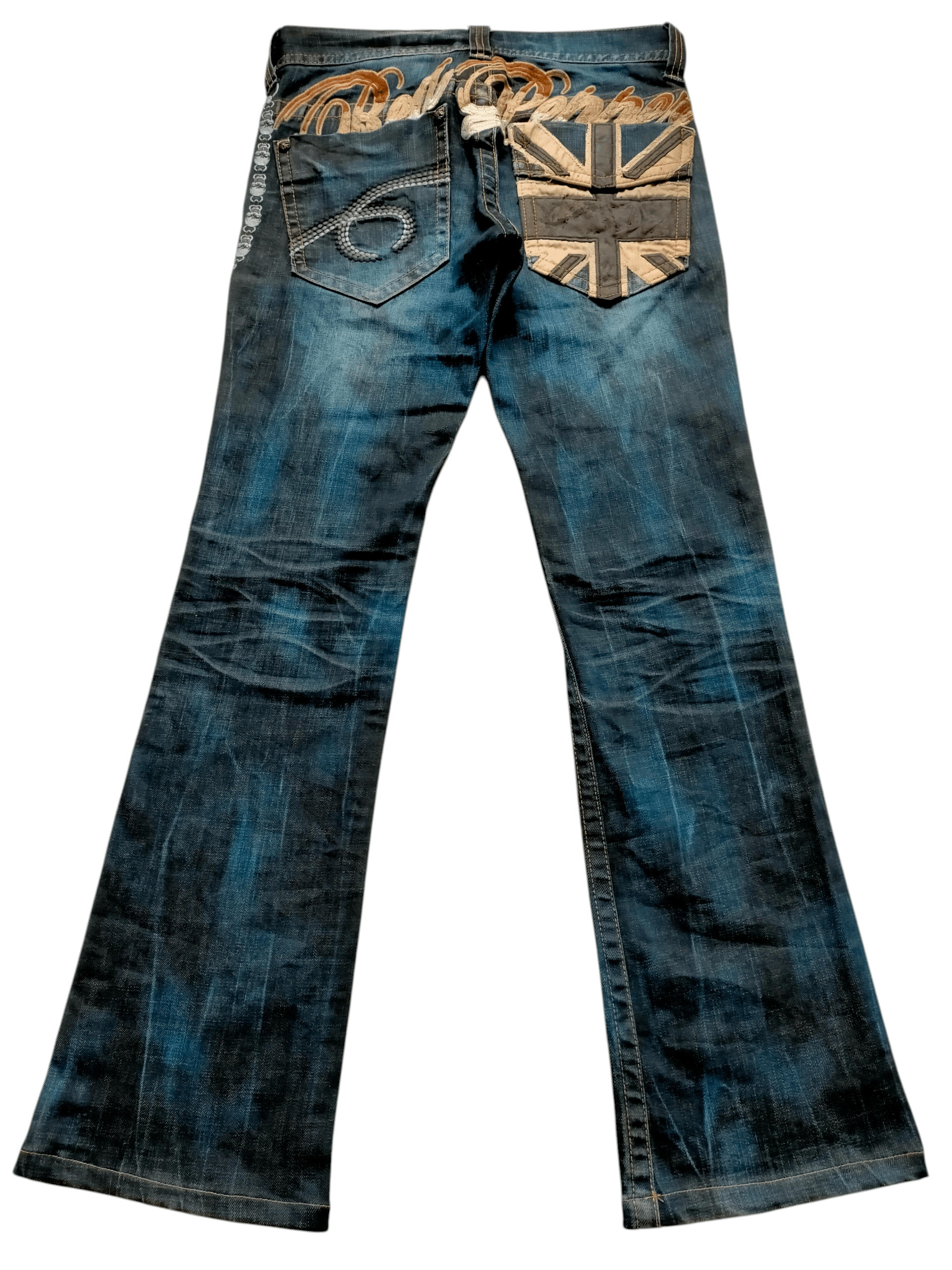If Six Was Nine Flare Jeans Red Pepper Embroidered Boot cut Jeans Size US 29 - 2 Thumbnail