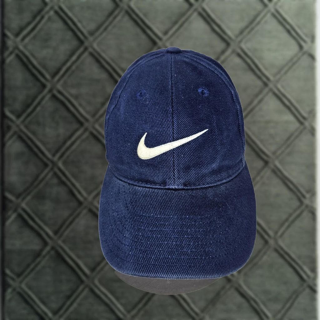 Nike VINTAGE Nike Hat Snapback Baseball Cap One Size Blue Swoosh Embroidered 90s Y2K Mens Size ONE SIZE - 1 Thumbnail