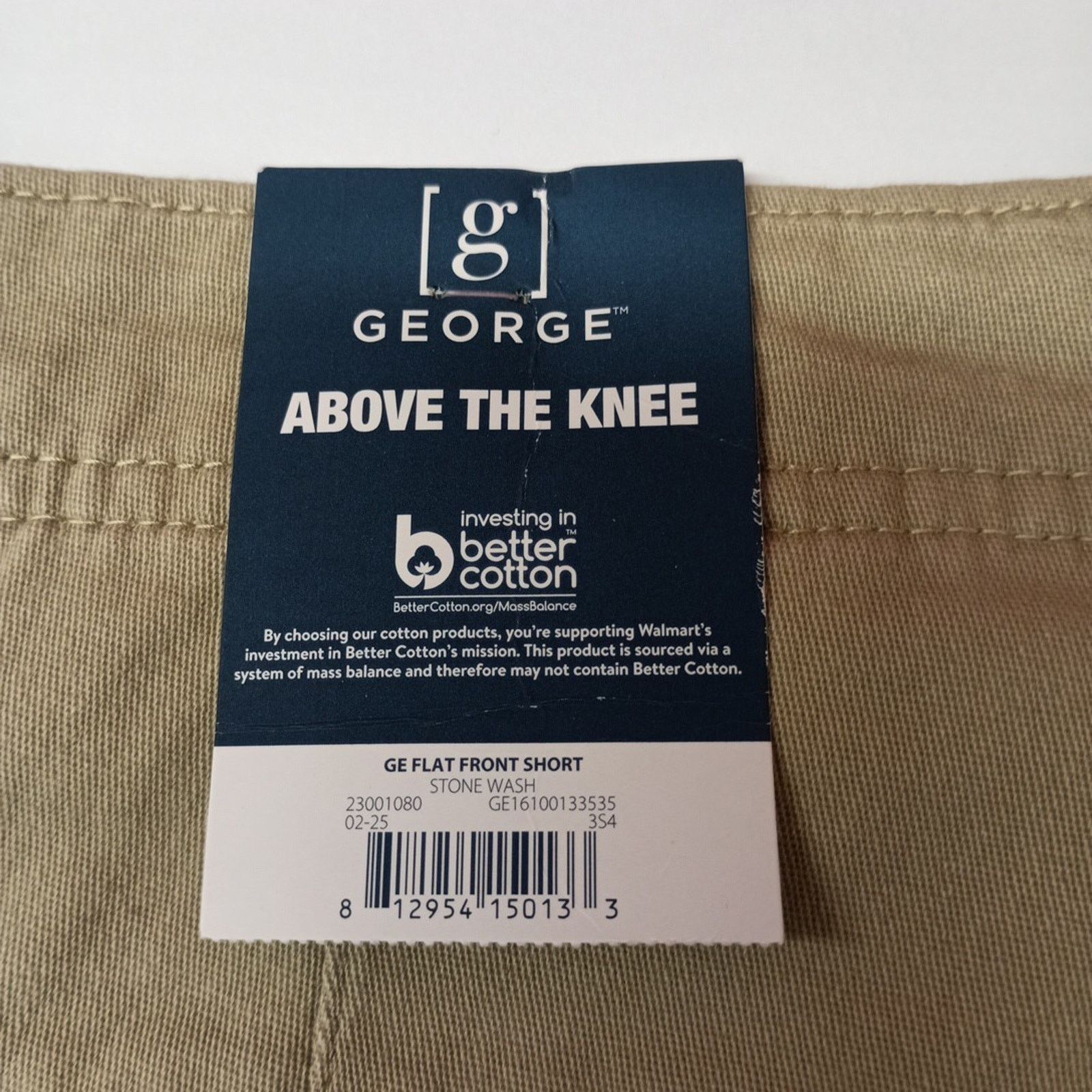 George George Twill Shorts Men's Size 30 Beige Flat Front 9" Inseam Size US 30 / EU 46 - 5 Thumbnail