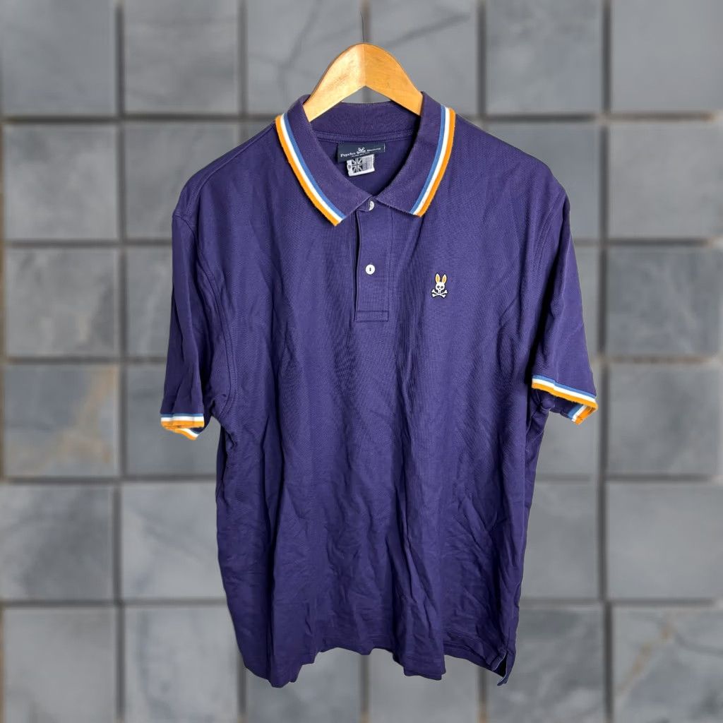 Psycho Bunny Psycho Bunny Polo Shirt Mens Size 8 100% Cotton Short Sleeve Purple 5395 Button-Down Embroidered Polo Shirt Mens Purple 8/10 Size US M / EU 48-50 / 2 - 1 Thumbnail