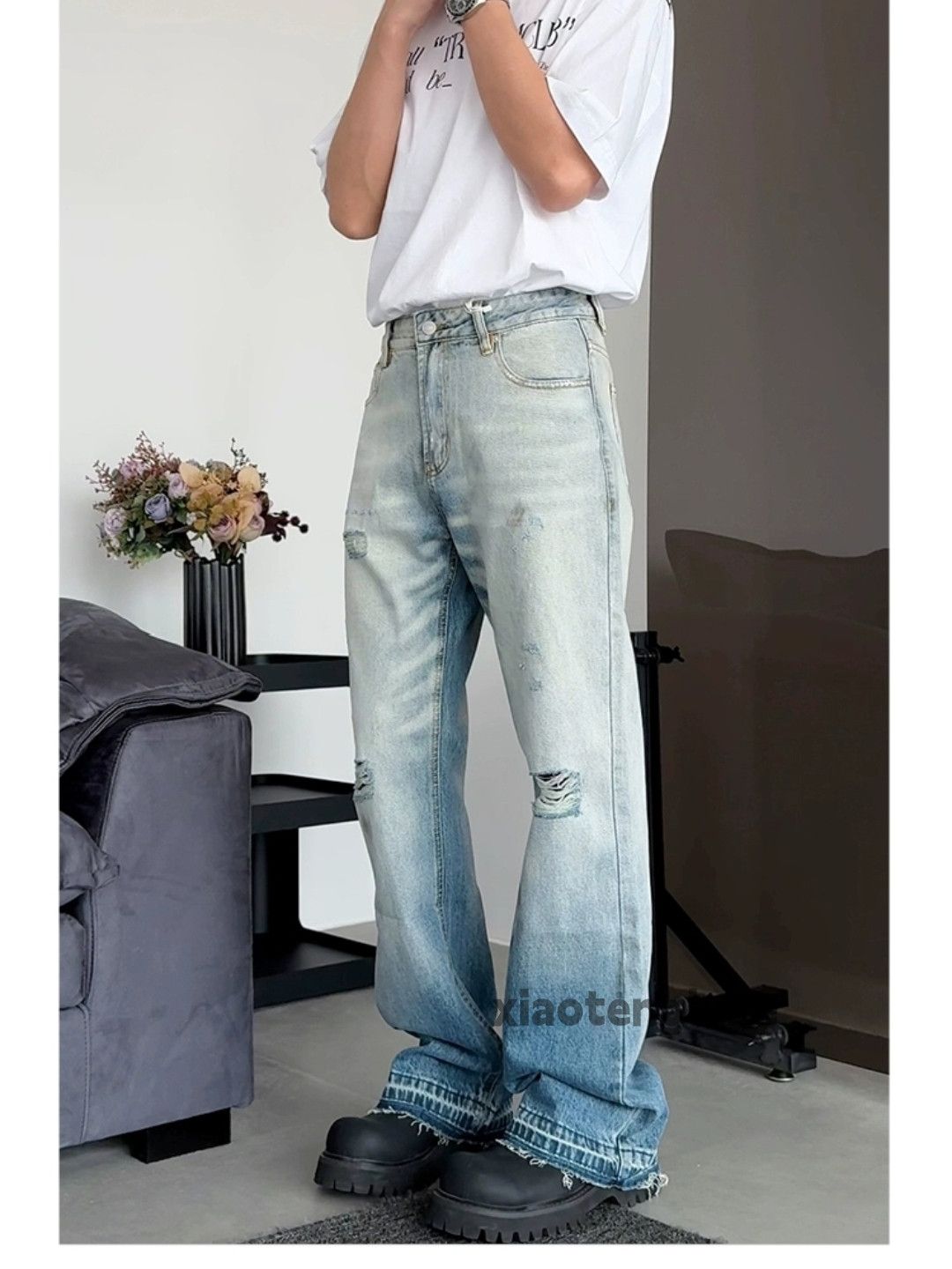 Jean × Vintage washed faded cleanfit yuppie y2k bootcut ripped jeans Size US 30 / EU 46 - 5 Thumbnail