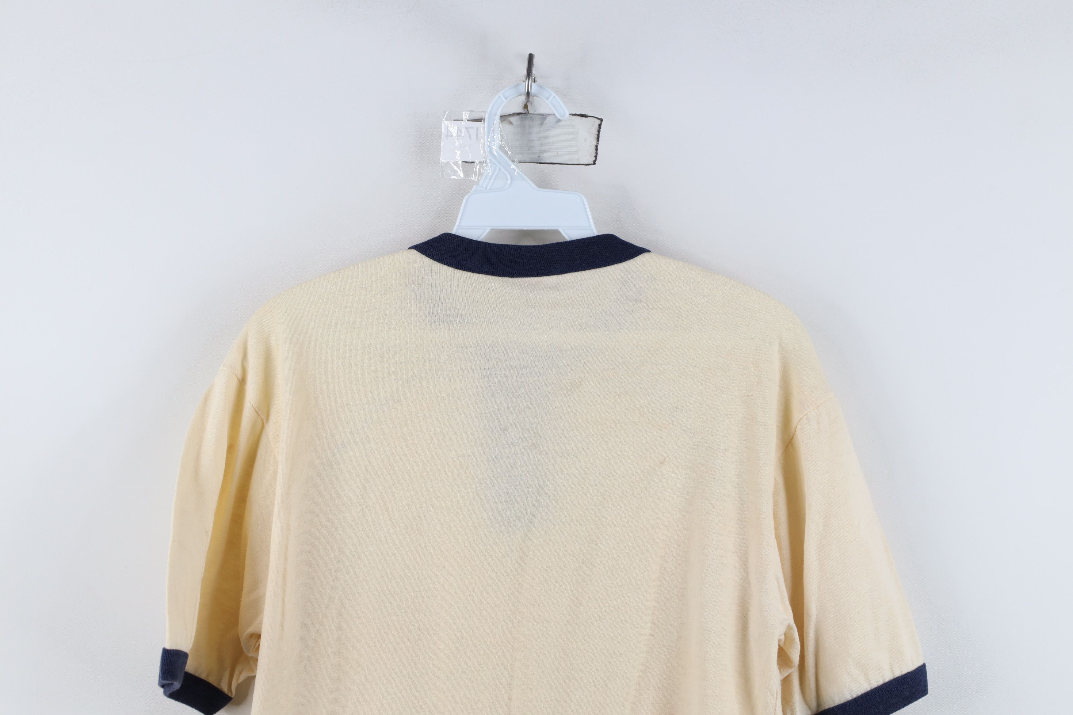 Champion Vintage 70s Champion Mesh Ringer Henley T-Shirt Beige USA Size US L / EU 52-54 / 3 - 14 Thumbnail
