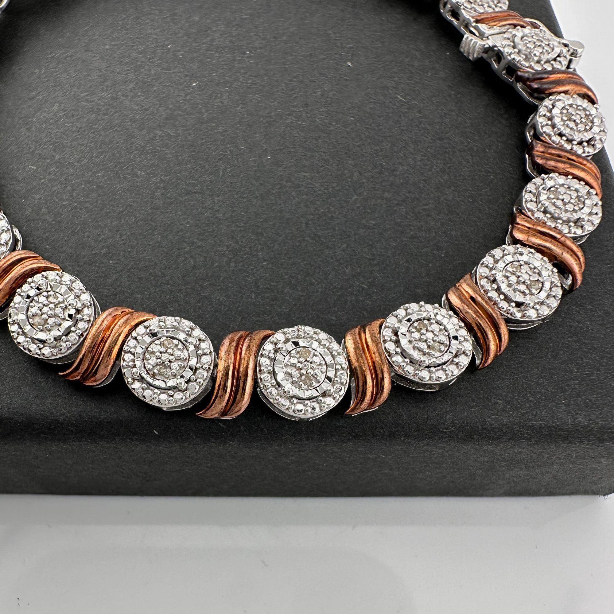 Other Beautiful Rose Gold Overlaying Sterling Diamond Bracelet Size ONE SIZE - 2 Thumbnail