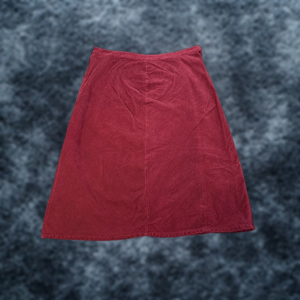 Vintage VINTAGE St. John's Bay Corduroy Skirt Womens 22W Maroon Red Fall Knee Length Flare Preppy Size 40" / US 18 - 1 Thumbnail