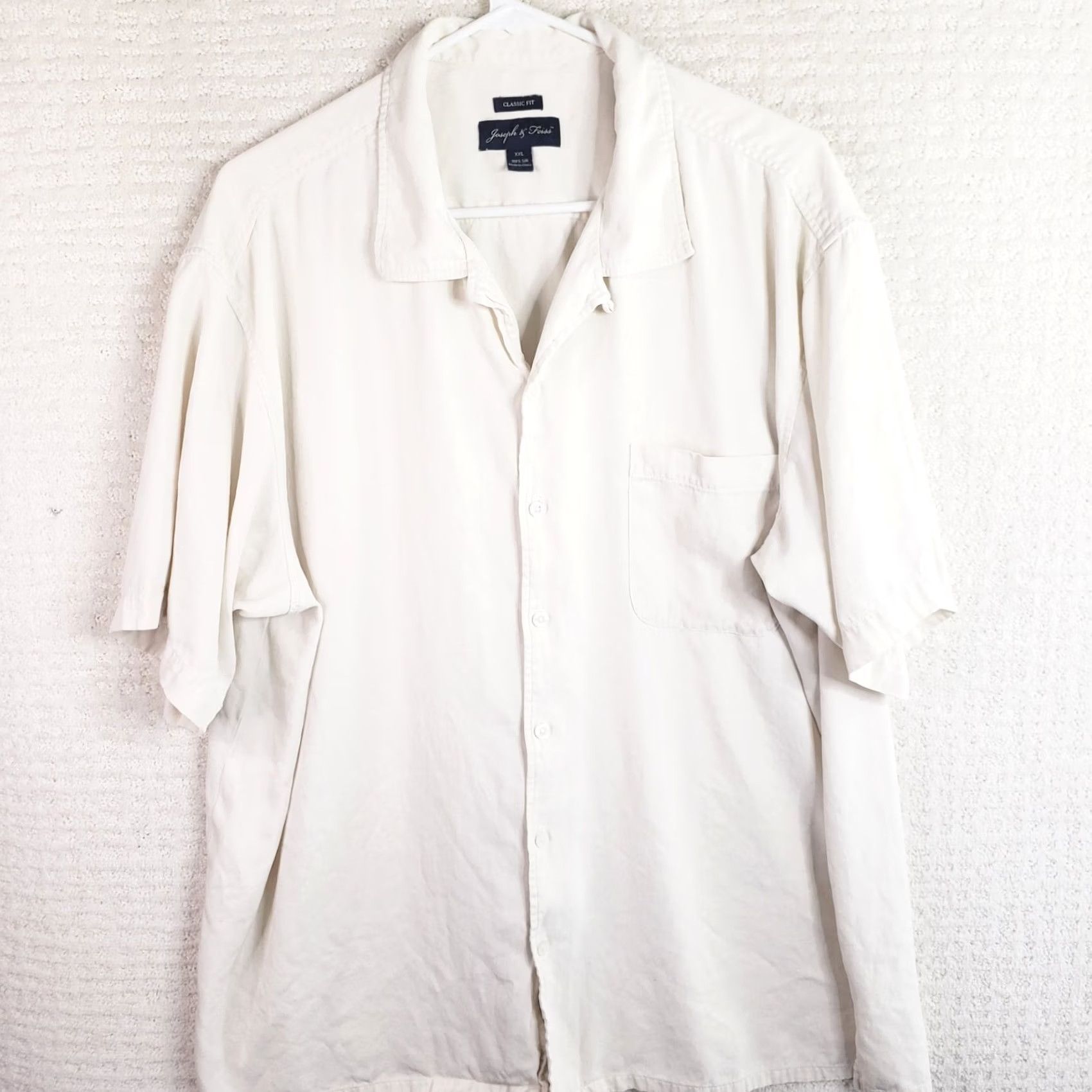 Joseph Joseph & Feiss Shirt Mens 2XL 100% Silk Button Up Ivory Vacation Short Sleeve Size US XXL / EU 58 / 5 - 5 Thumbnail