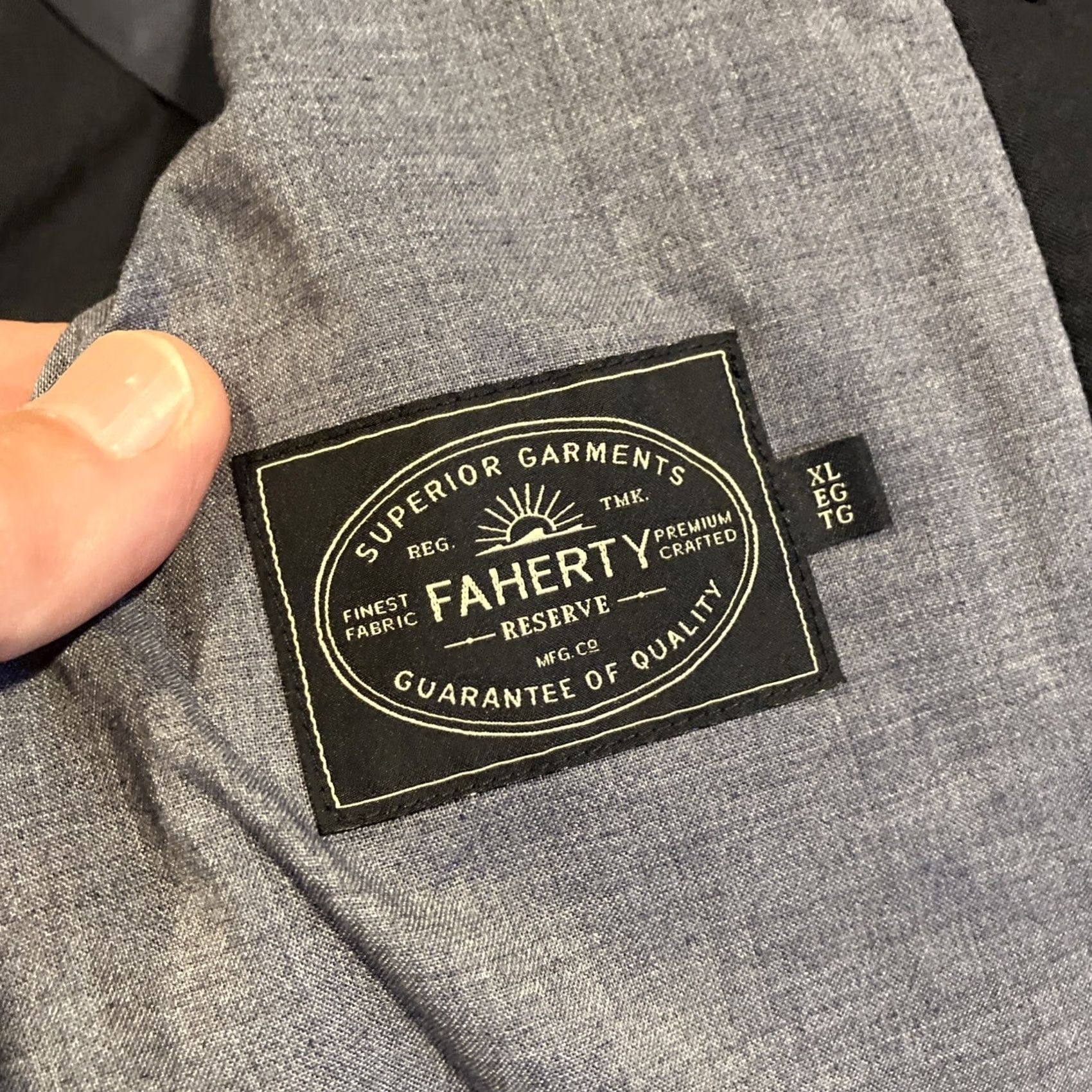 Faherty Faherty Reserve Blazer Navy Blue 2 Button - Men's XL Jacket Blazer Notch Lapel Single-Breasted Casual Business Travel Unstructured Solid Size 46R - 7 Thumbnail