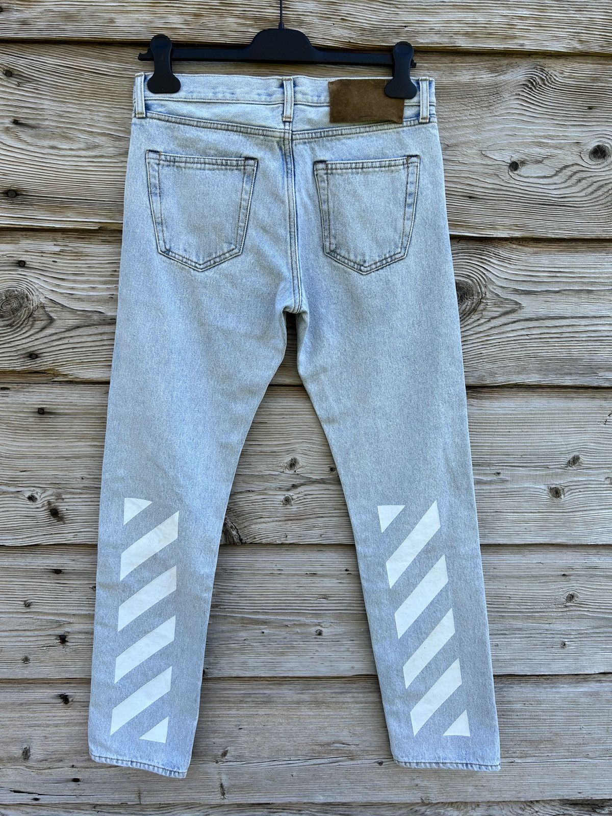 Off-White Off White FW22 Blue Diagonal Tab Print Slim Denim Jeans 29 Size US 29 - 1 Thumbnail