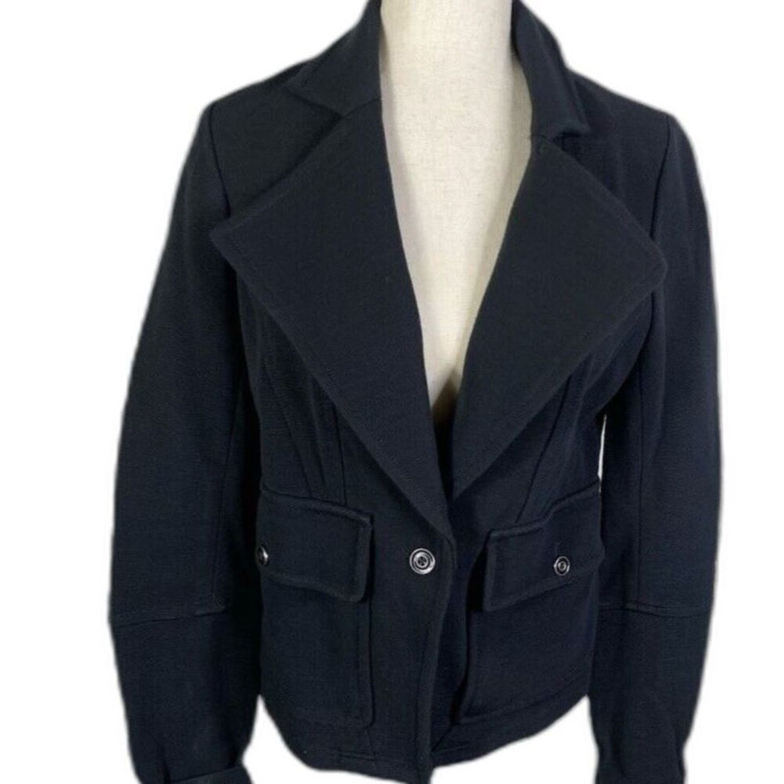 Anthropologie Anthropologie Black Sylvia Soft Blazer Jacket Size Small Size S / US 4 / IT 40 - 2 Thumbnail