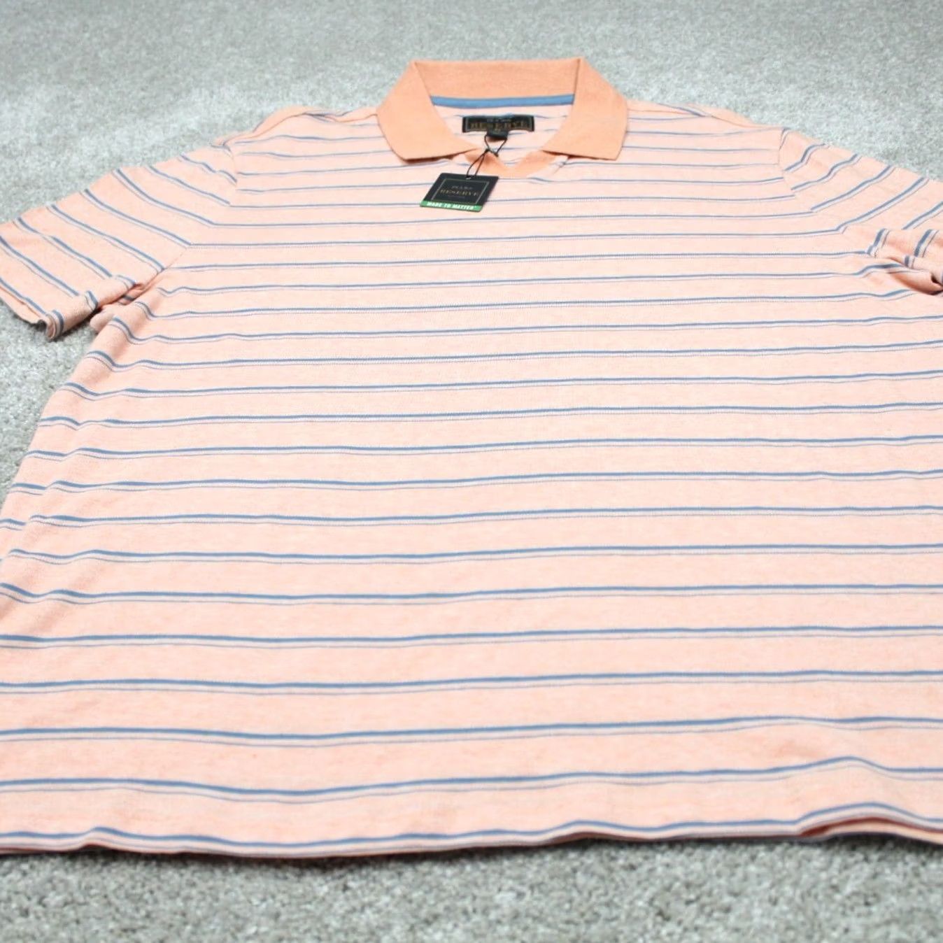 Jos. A. Bank Jos. A. Bank Polo Shirt NWT Men XL Orange/Gray Striped 100% Cotton Pullover Short Sleeve Button Logo Casual, Driving, Golf, Walking Mens Size US XL / EU 56 / 4 - 2 Thumbnail