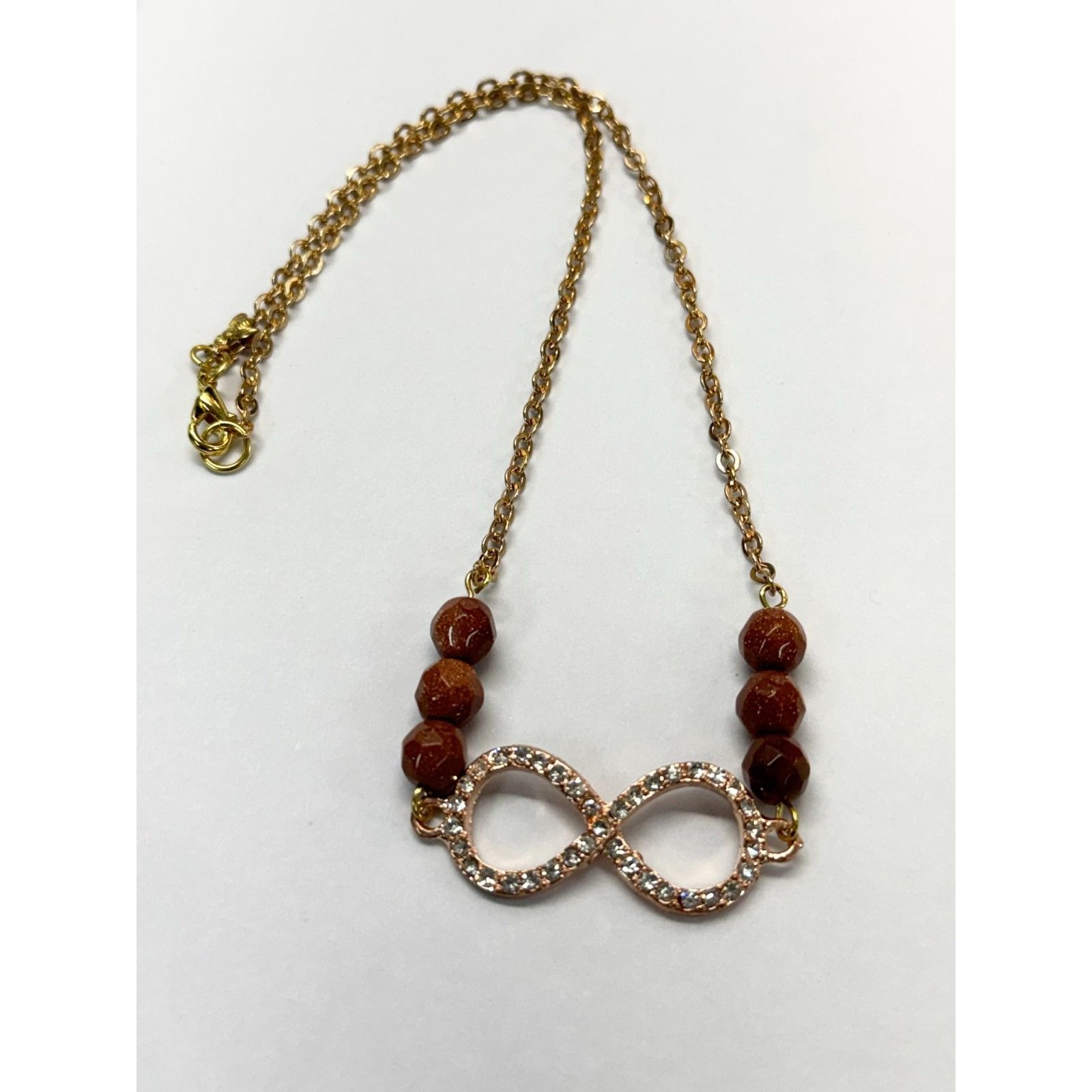 Vintage Vintage rhinestone infinity sign sandstone semi precious bea Size ONE SIZE - 4 Thumbnail
