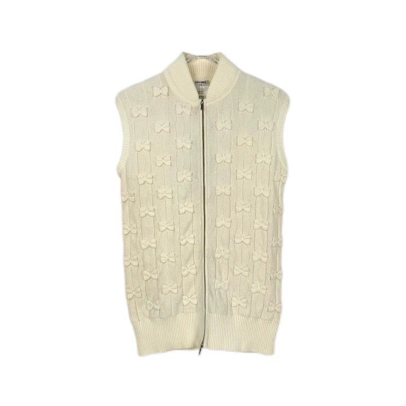 Chanel Chanel White Bow Zip Vest Size US S / EU 44-46 / 1 - 1 Thumbnail