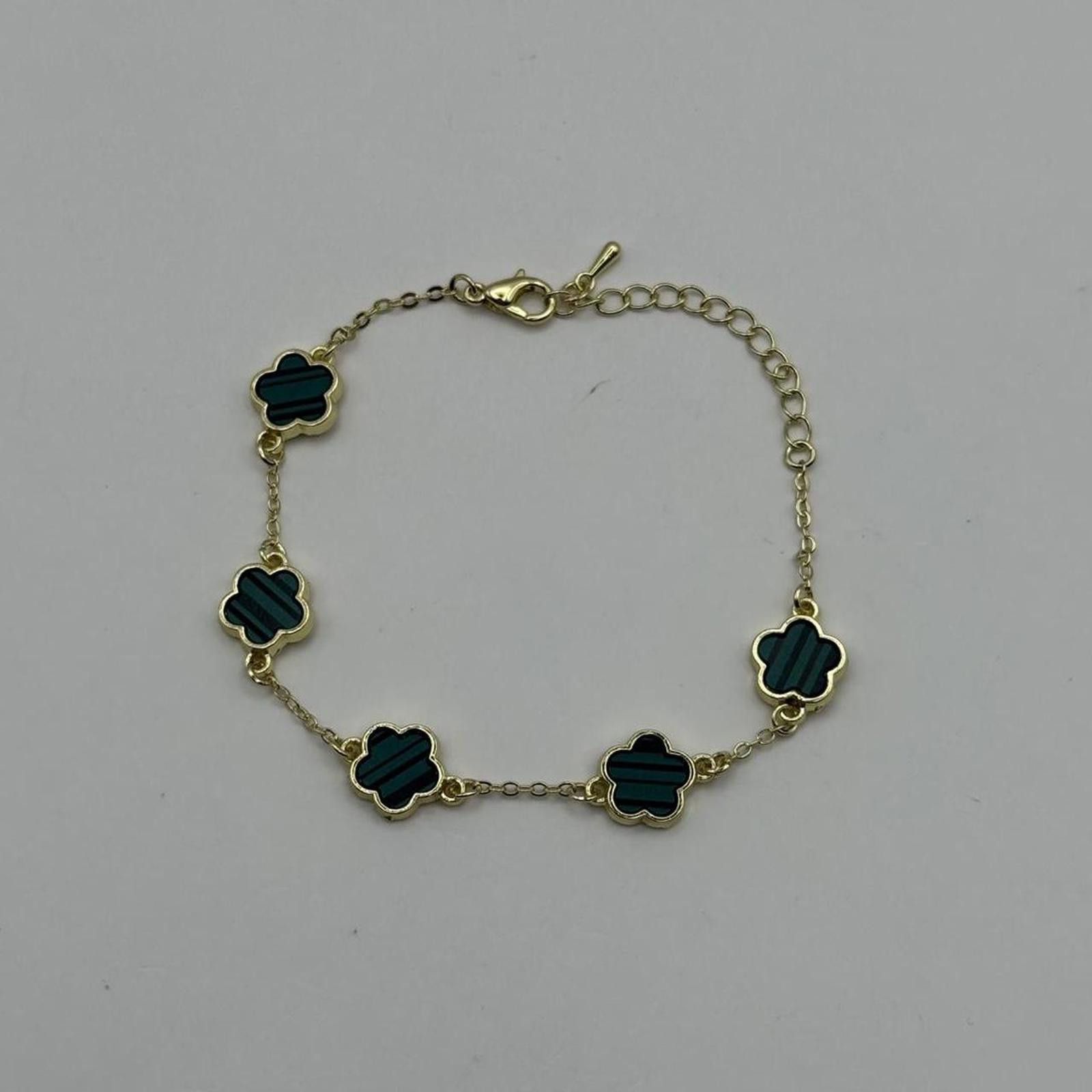 Other vintage style flower gold and green bracelet Size ONE SIZE - 4 Thumbnail