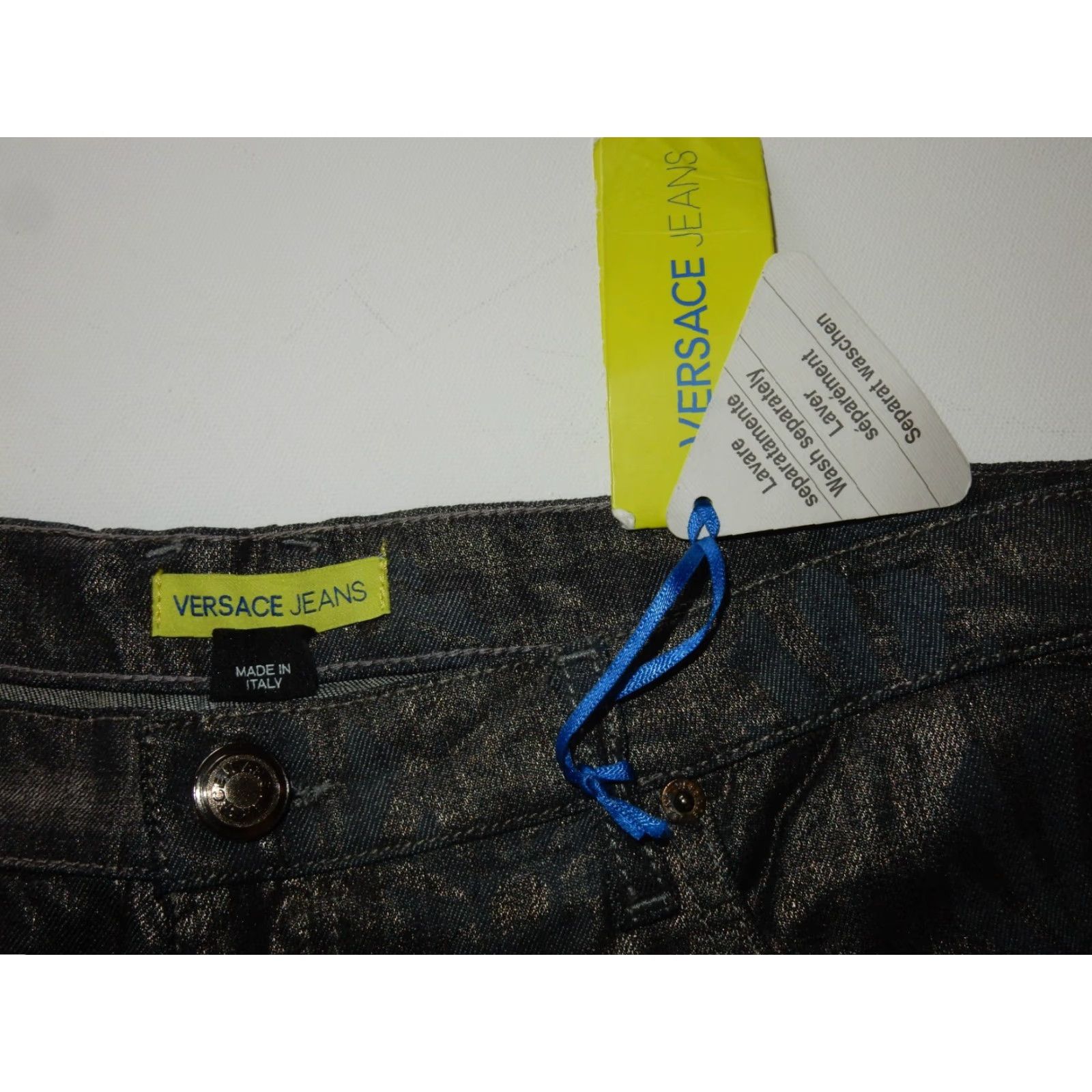 Versace VINTAGE Versace Jeans Men's Gray Denim Size 38x34 Straight Geometric NWT Size US 36 / EU 52 - 7 Thumbnail