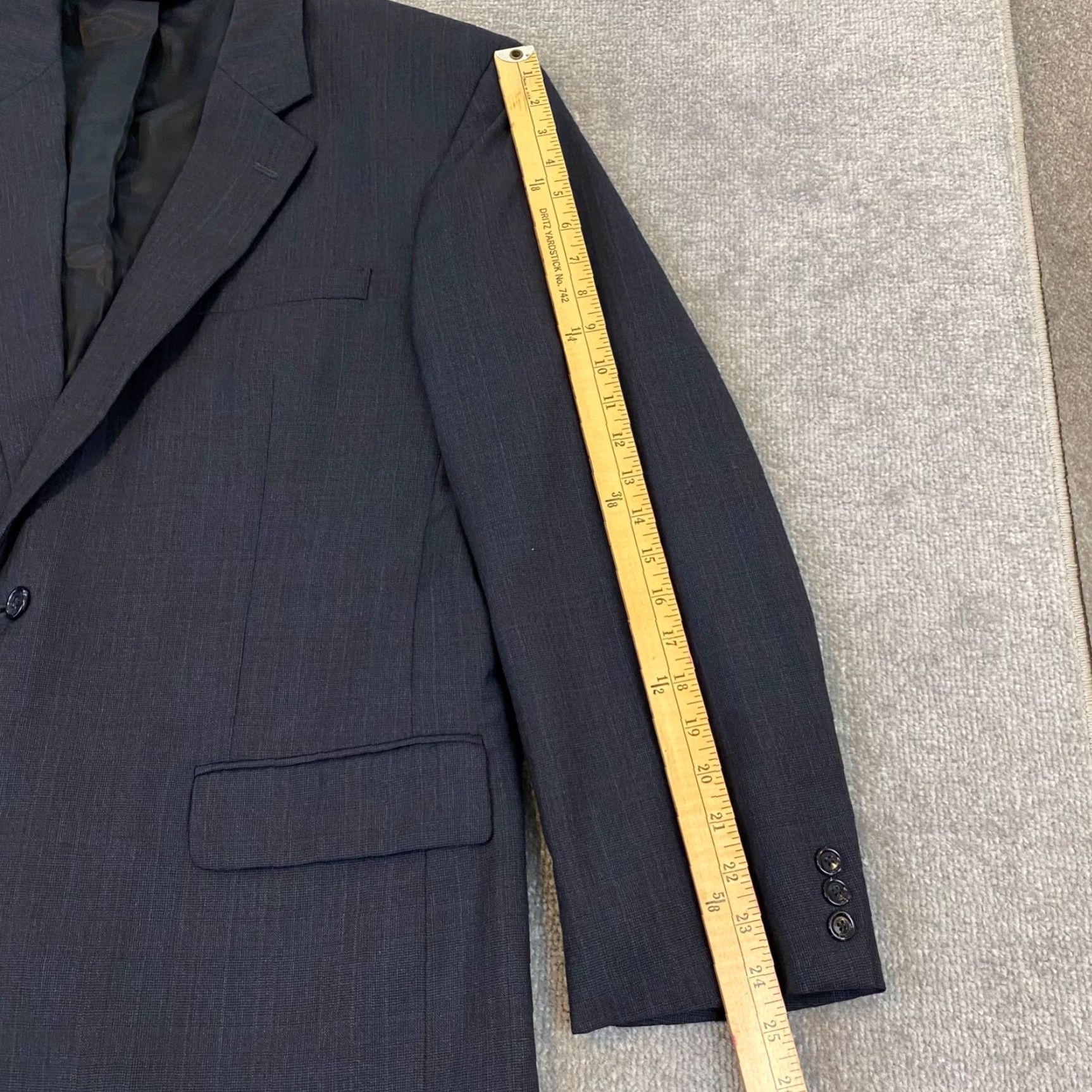 Jos. A. Bank Jos A Bank Blazer 46 L Blue 100% Wool Sports Coat Suit Notch Lapel Career Jacket Mens Size 46R - 5 Thumbnail