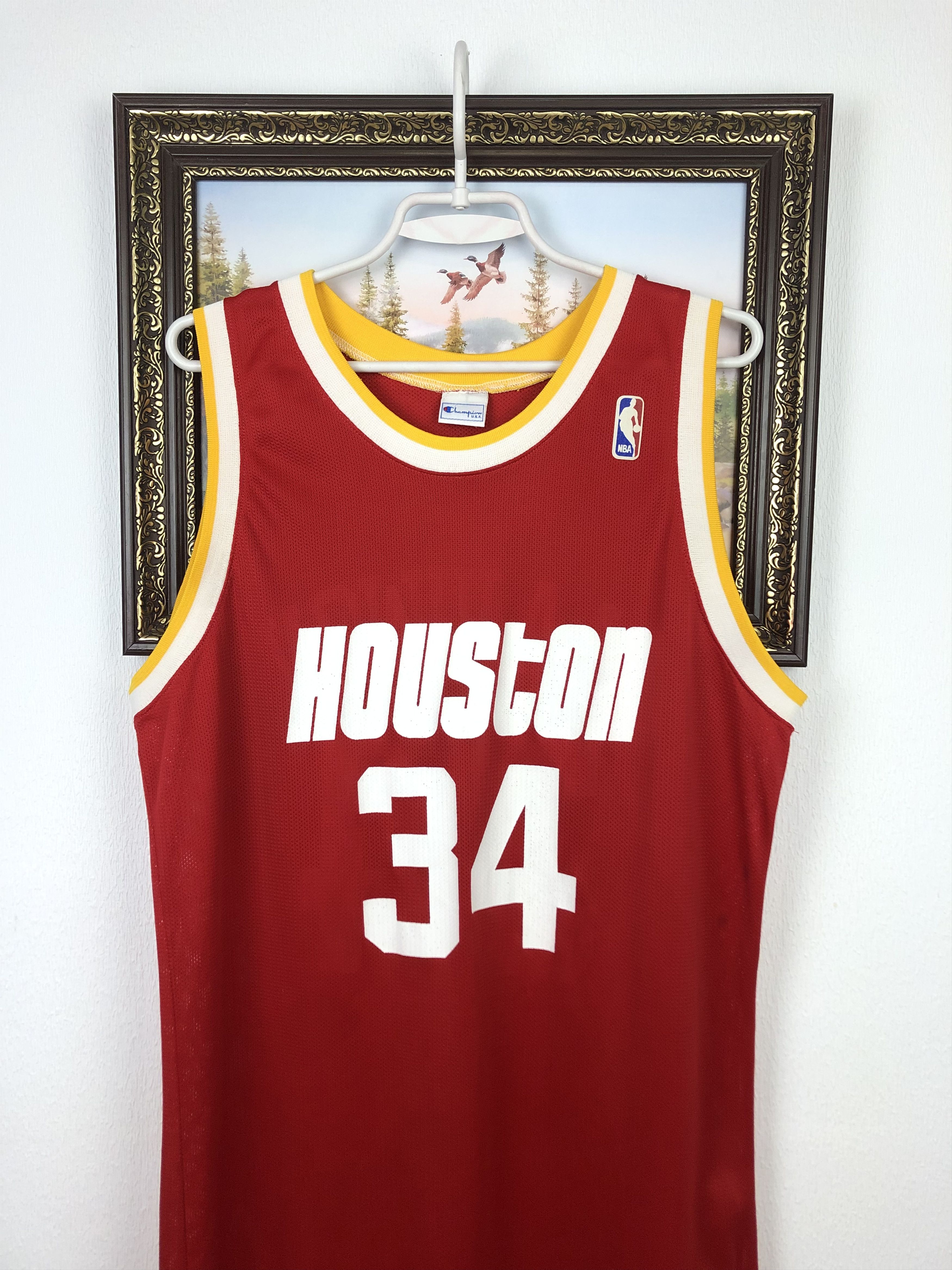 Champion Vintage 90's Champion Houston Rockets Hakeem Olajuwon Jersey Size US XL / EU 56 / 4 - 2 Thumbnail