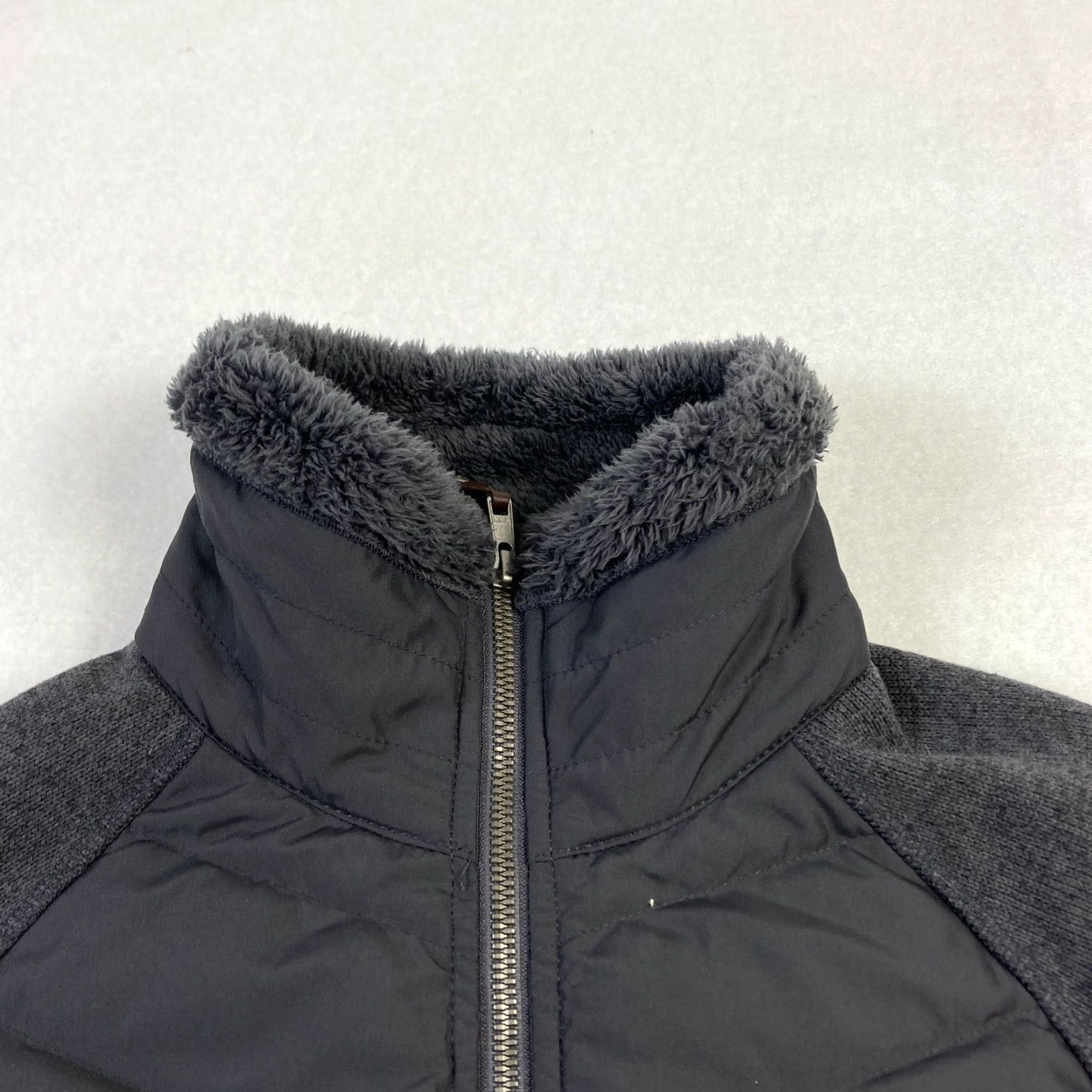 Vintage L.L. Bean Downtek Jacket Women's Small Gray Puffer Full Zip Fleece Lined Collar Size S / US 4 / IT 40 - 5 Thumbnail