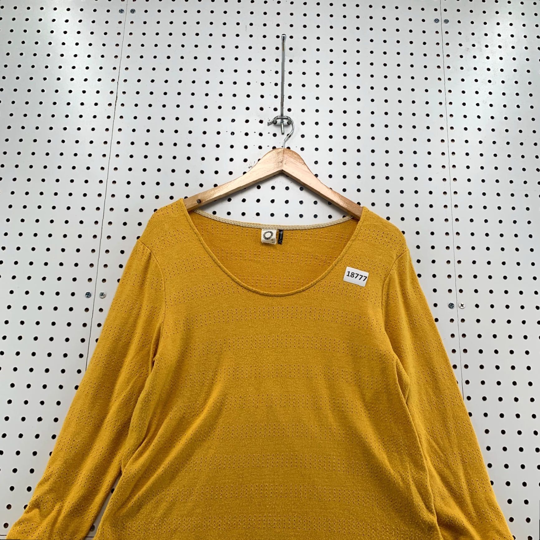 Anthropologie VINTAGE Akemi + Kin Pointelle Blouse Yellow Women’s Medium Long Sleeve Casual Top Size M / US 6-8 / IT 42-44 - 2 Thumbnail