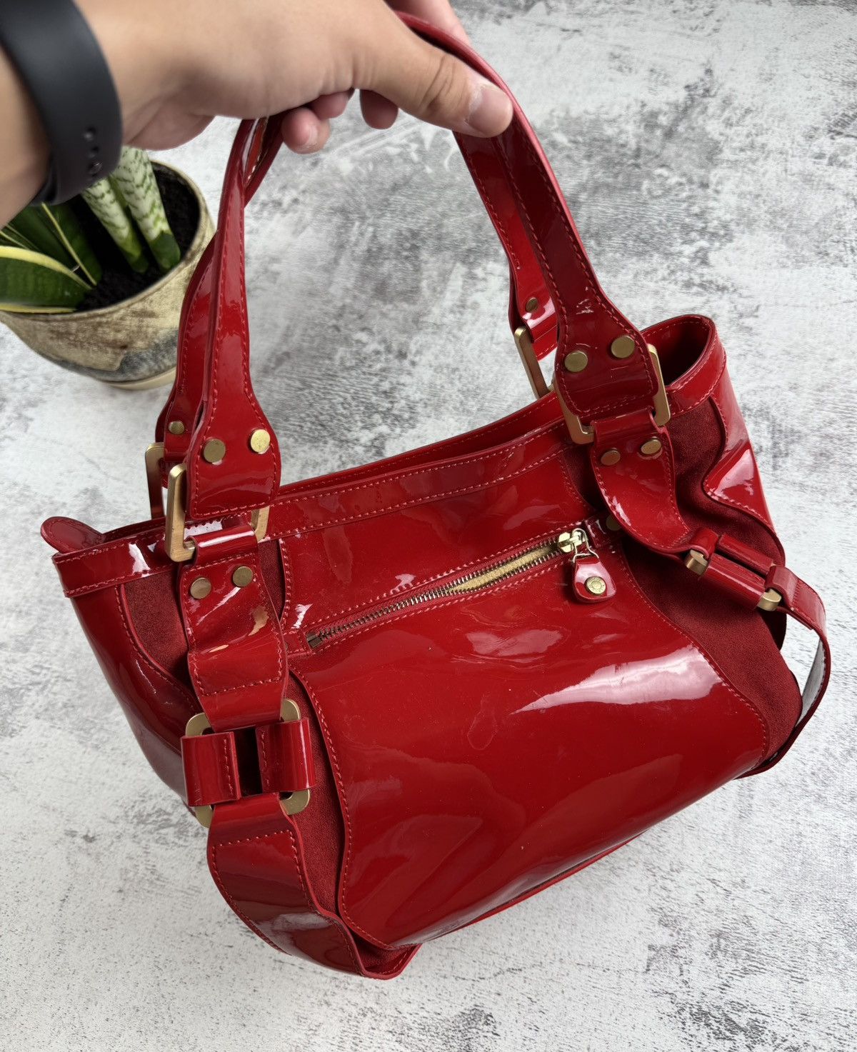Jimmy Choo Jimmy Choo Maddy Cobalt Red 2003 Luxury Crossbody Italian Leather Bucket Bag Size ONE SIZE - 10 Thumbnail