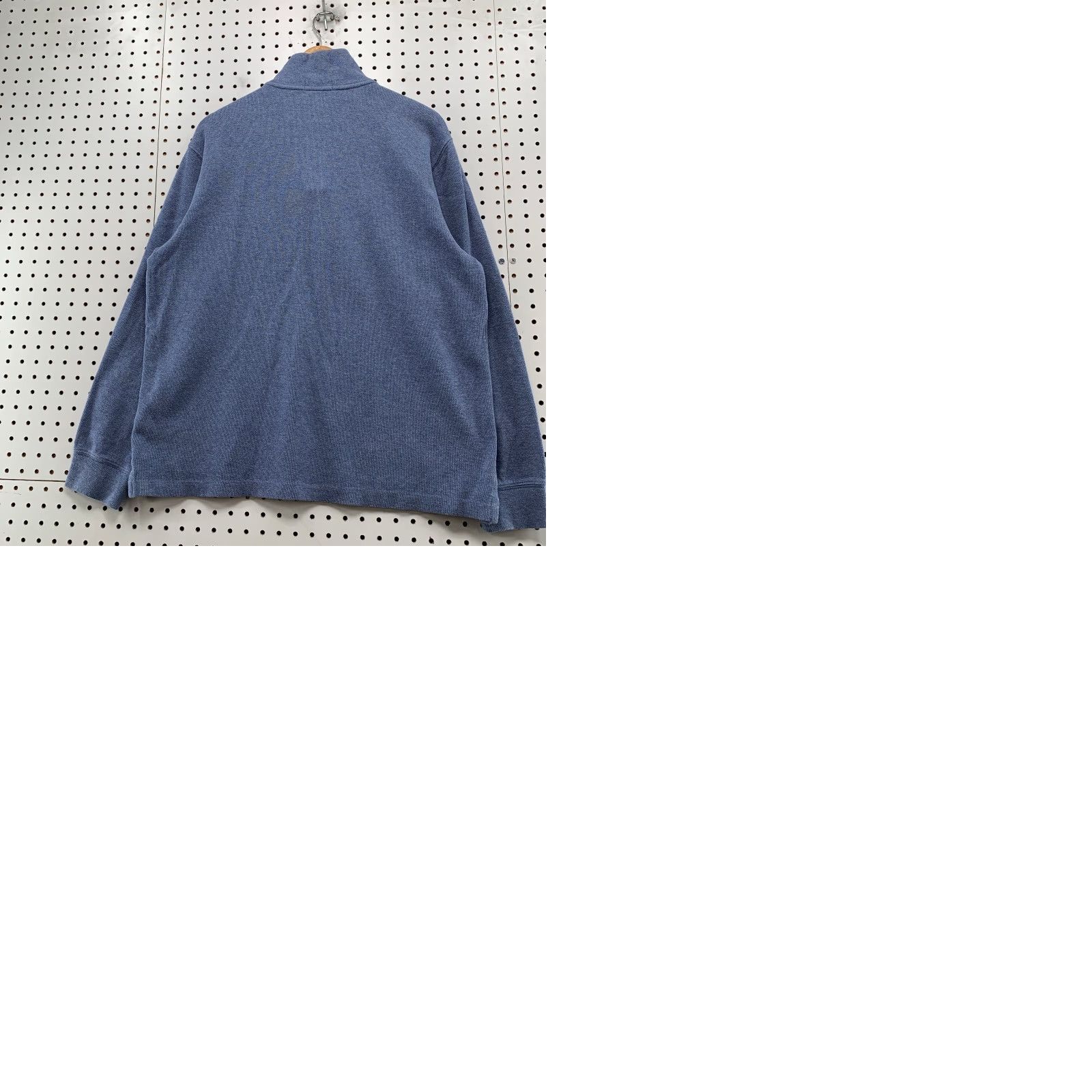 Polo Ralph Lauren Polo Ralph Lauren Sweater Mens Large Blue Estate Rib 1/4 Zip Leather Zip Tab Knit Cotton Mock Neck Long Sleeve Casual Winter Fall Spring Regular Size US L / EU 52-54 / 3 - 9 Thumbnail
