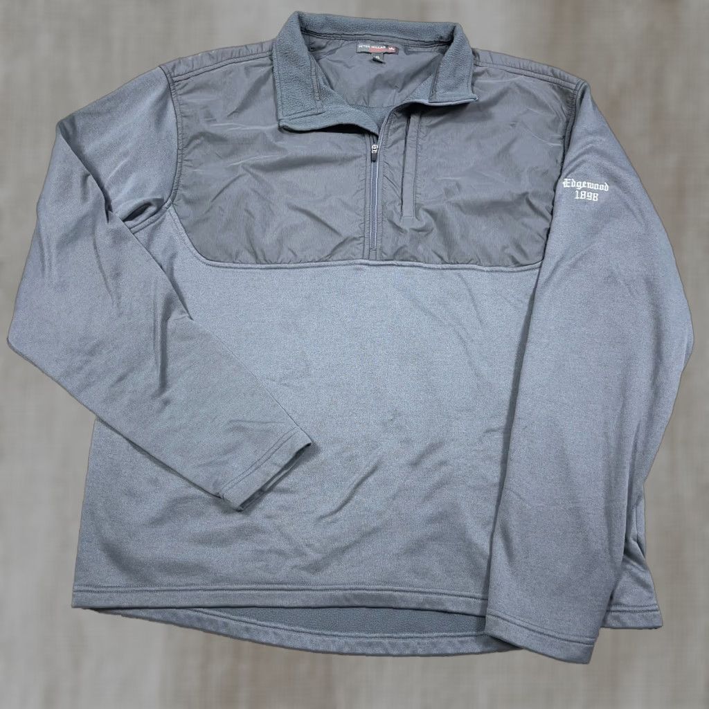 Peter Millar Peter Millar Crown Sport Pullover Men XL Gray Quarter Half Zip Edgewood Size US XL / EU 56 / 4 - 1 Thumbnail