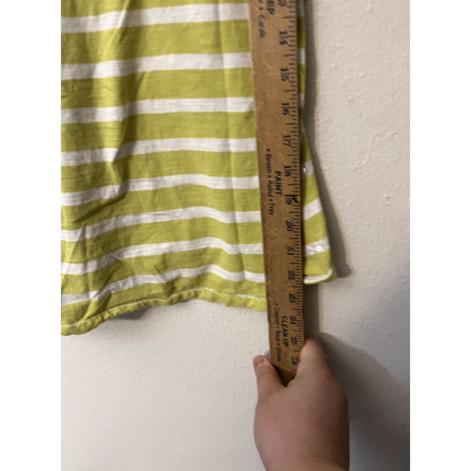 Banana Republic Banana Republic Women's T-Shirt Green Striped Short Sleeve Round Neck 100% Cotton Sequin Top L Regular All Seasons Vintage: No Size L / US 10 / IT 46 - 5 Thumbnail