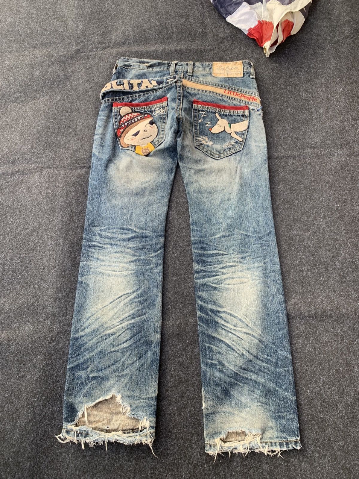 14th Addiction Vintage Lolita Jeans Crazy faded & distressed. Size US 31 - 3 Thumbnail