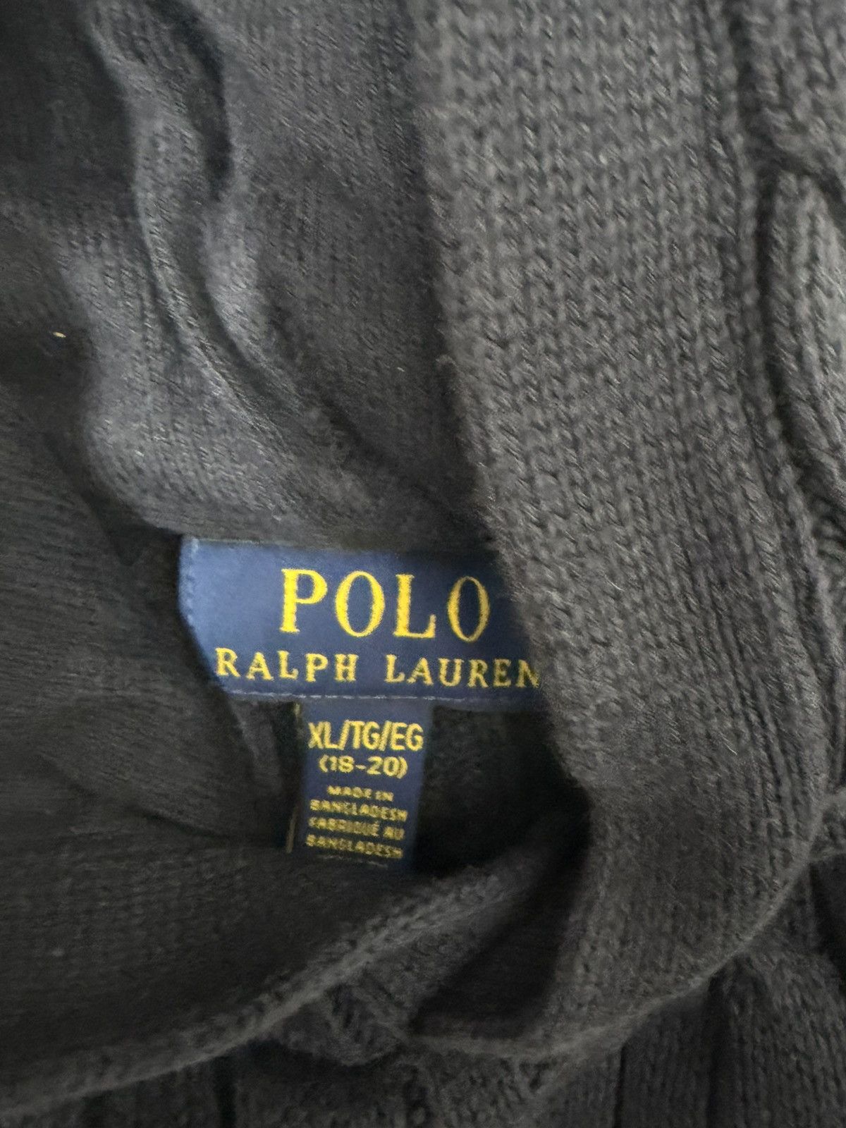 Polo Ralph Lauren Polo Ralph Lauren Cable Knit Hooded Vest- Navy Blue/Red Pony Size US XL / EU 56 / 4 - 4 Thumbnail