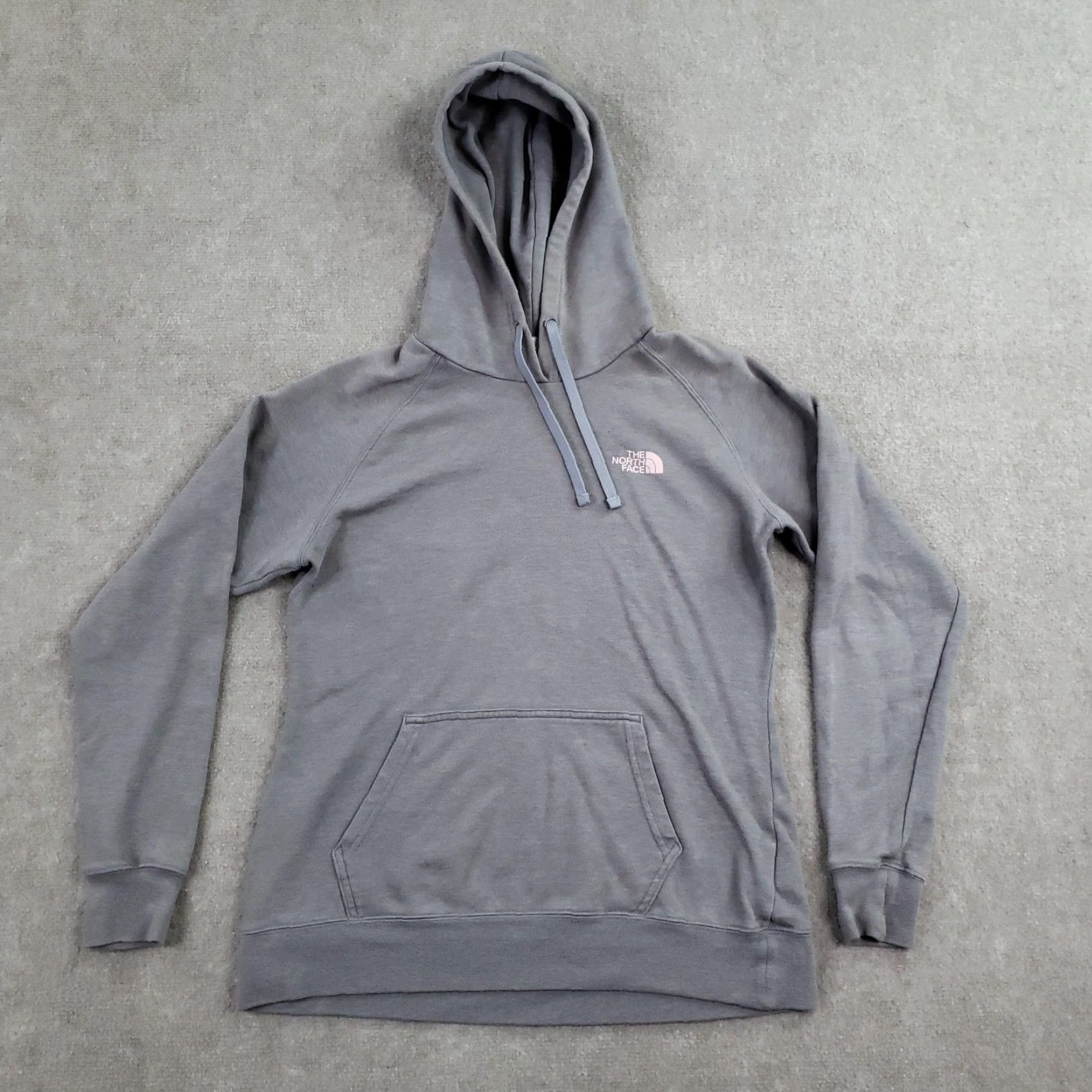 The North Face The North Face Hoodie Womens Medium Gray Pink Logo Fleece Pullover Sweatshirt Size M / US 6-8 / IT 42-44 - 2 Thumbnail