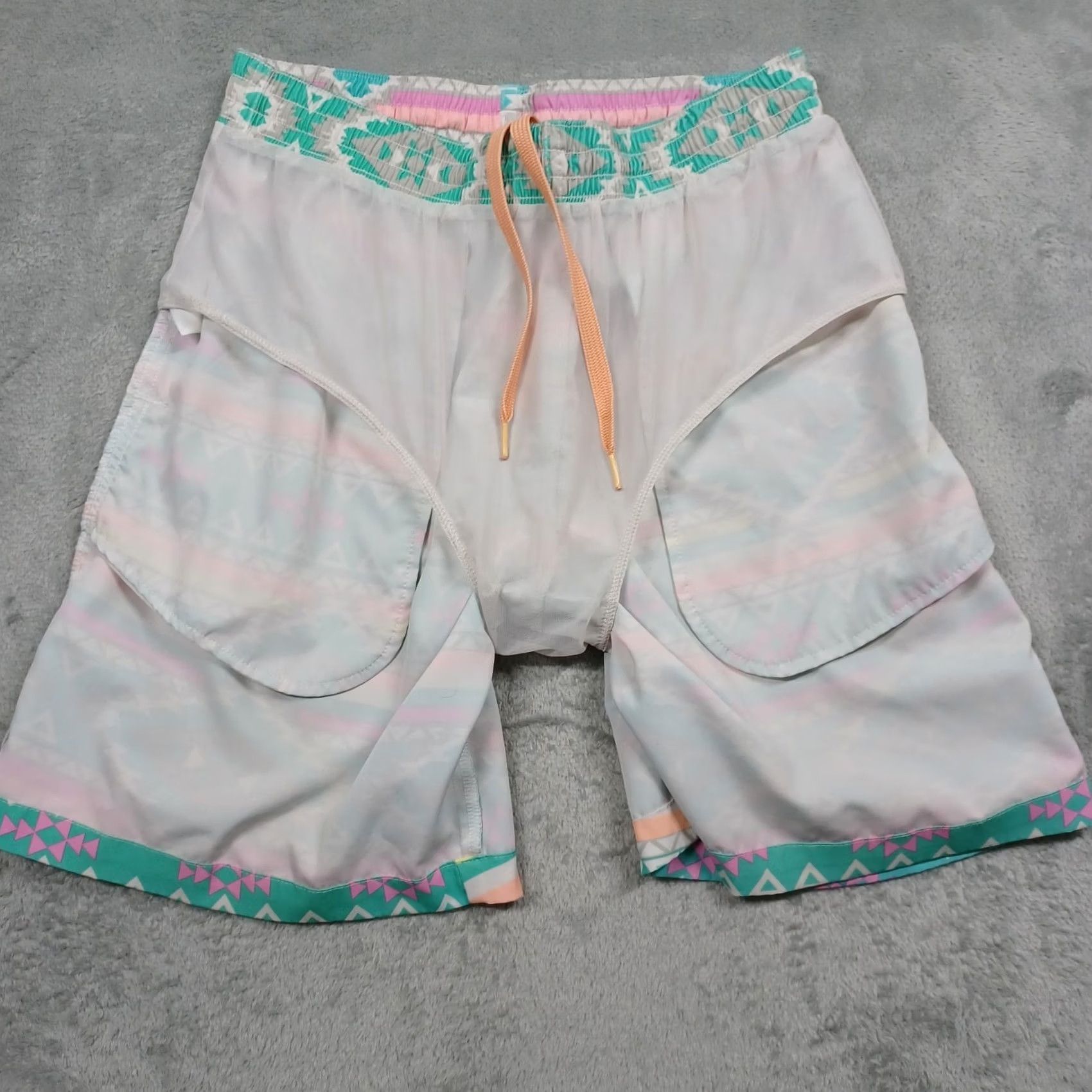 Chubbies Chubbies Swim Trunks Mens Small Blue Aztec Drawstring Preppy Size ONE SIZE - 7 Thumbnail