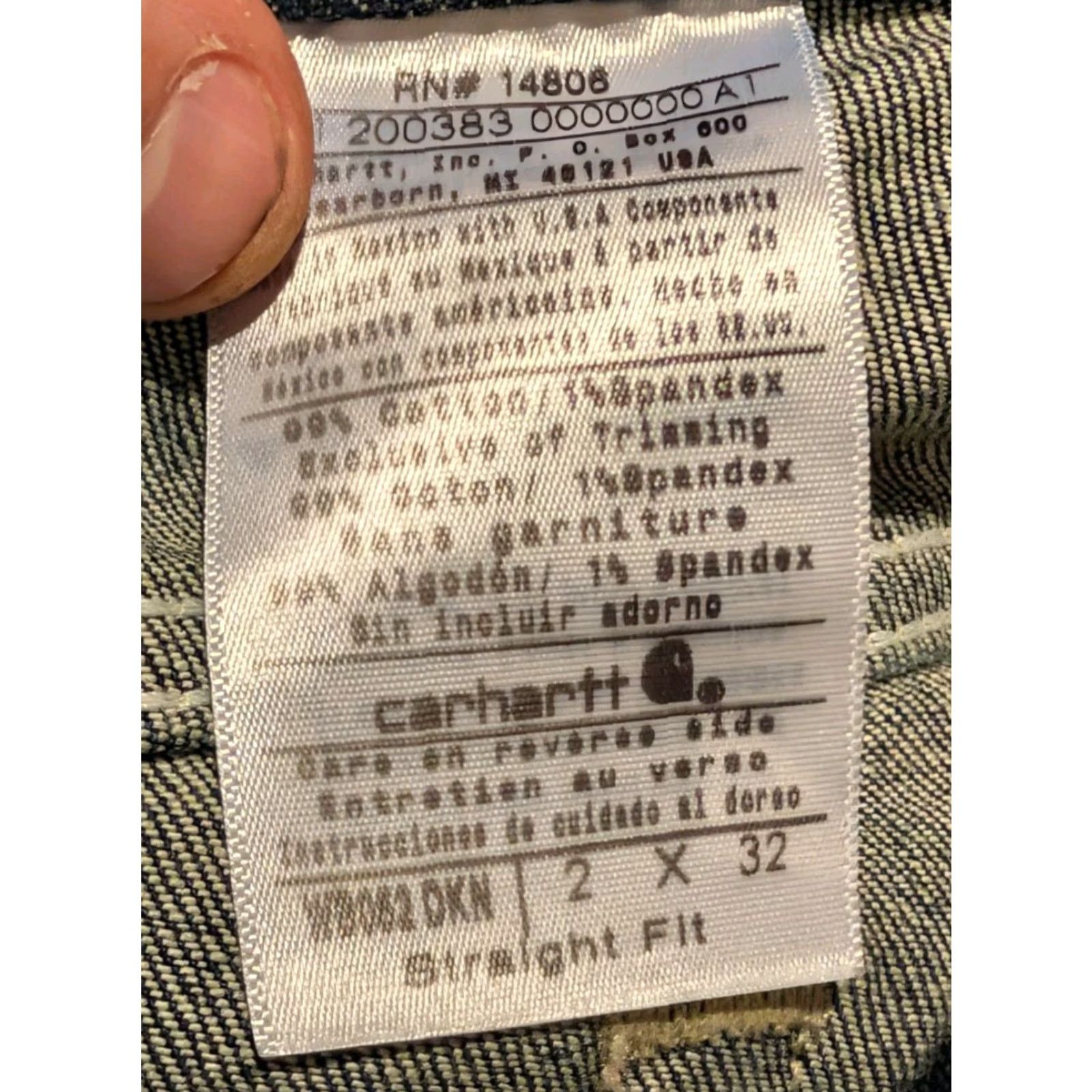 Carhartt Carhartt Jeans Dark Blue Straight Fit Stretch Denim Women’s 2X32 WB052 DKN EUC Size 26" / US 2 / IT 38 - 4 Thumbnail