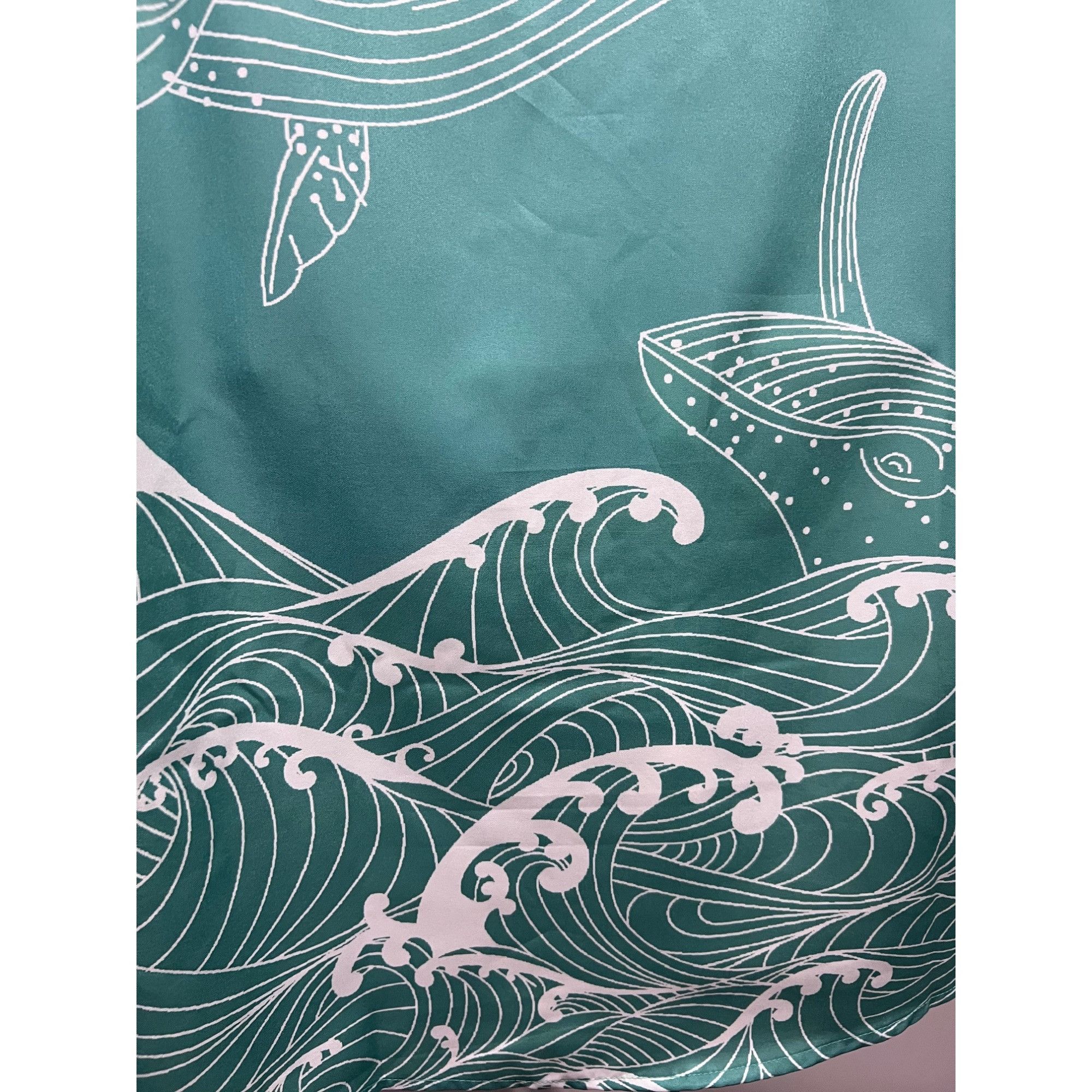 Other Mens Green Hawaiian Aloha Graphic Whales Ocean Button Up Shi Size US XXL / EU 58 / 5 - 6 Thumbnail
