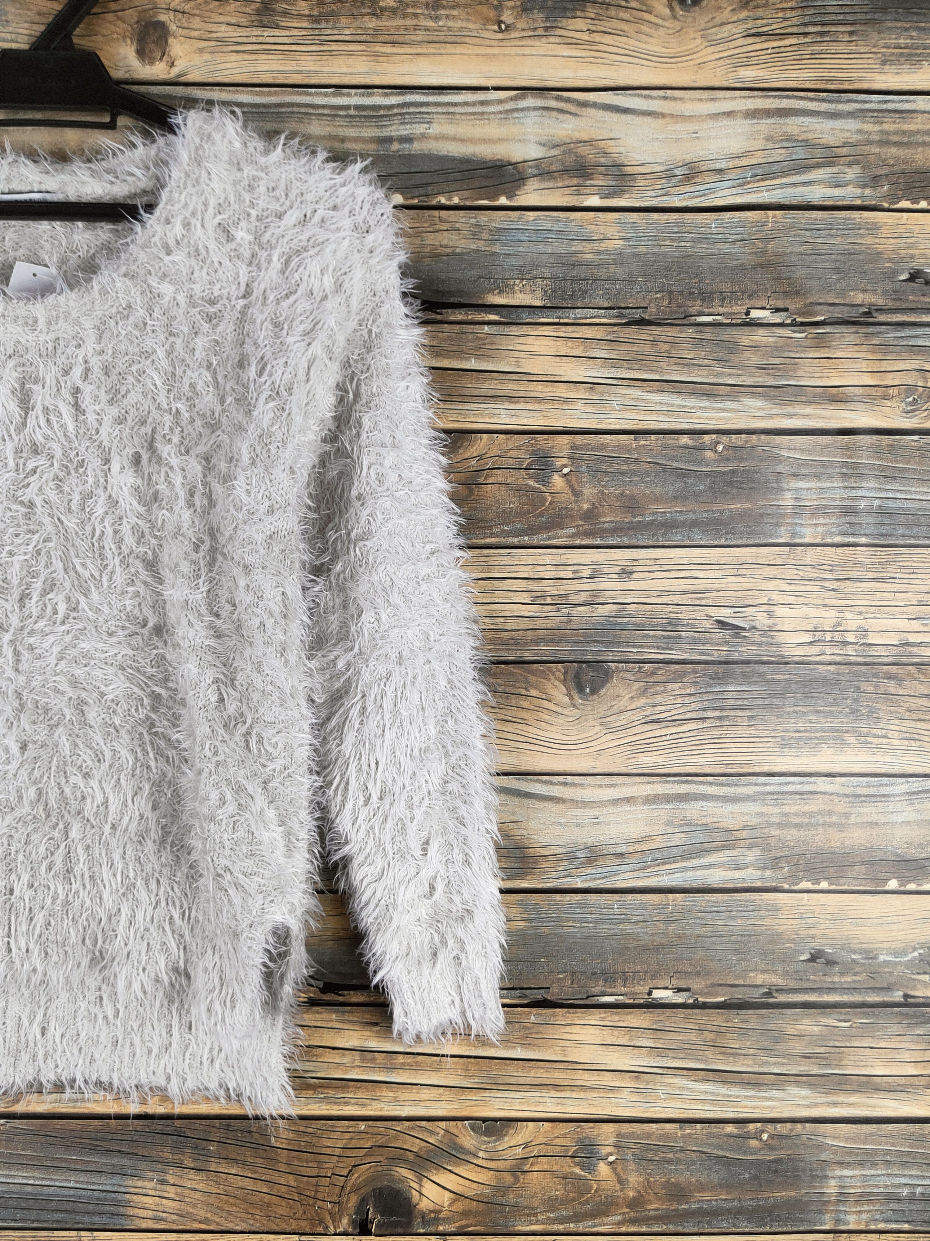 Japanese Brand DL Bayflow Ivory Fur Mohair Knitwear #46-464 Size S / US 4 / IT 40 - 5 Thumbnail