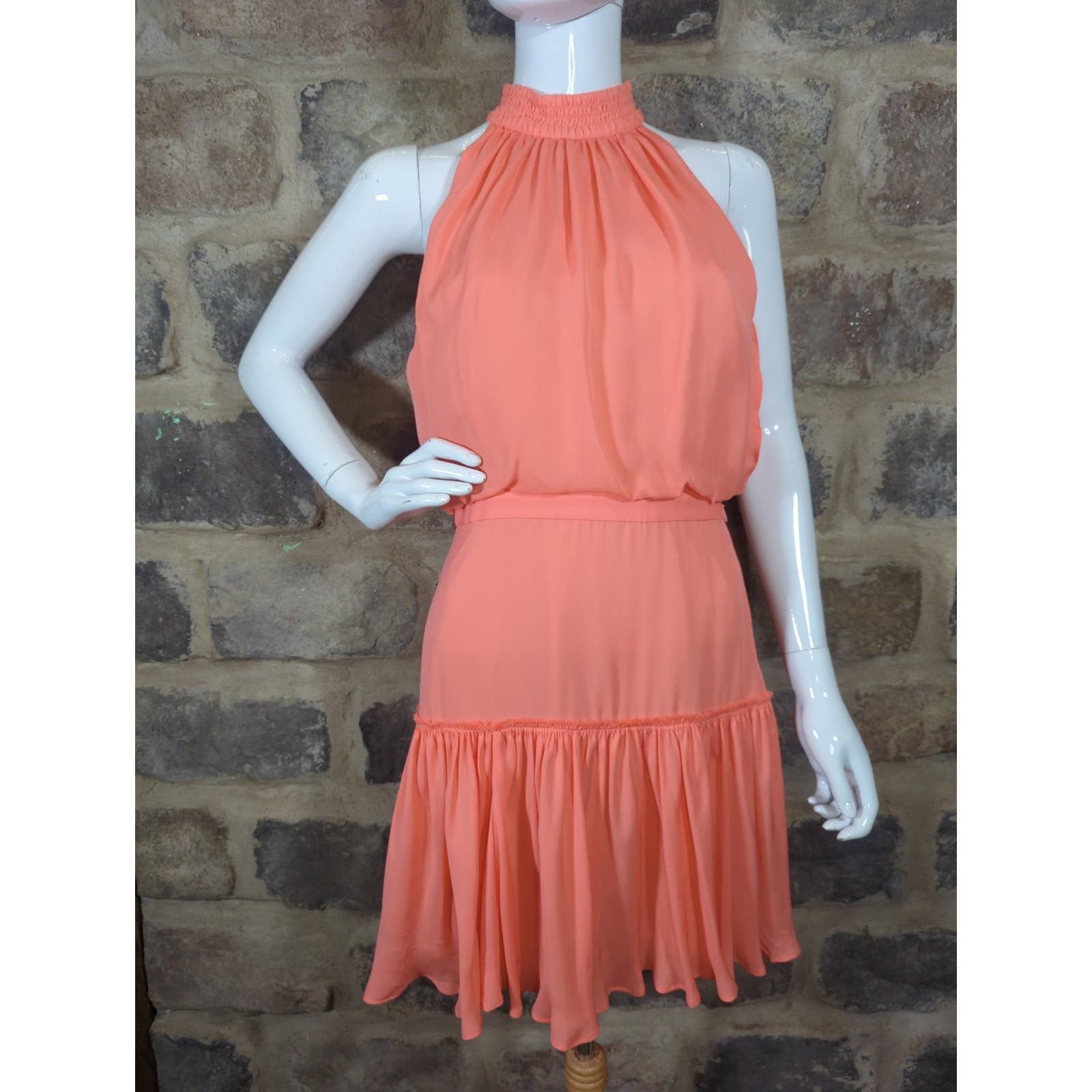 image of Elizabeth And James Carlita Dress Sleeveless Orange Silk, Women's (Size Medium)