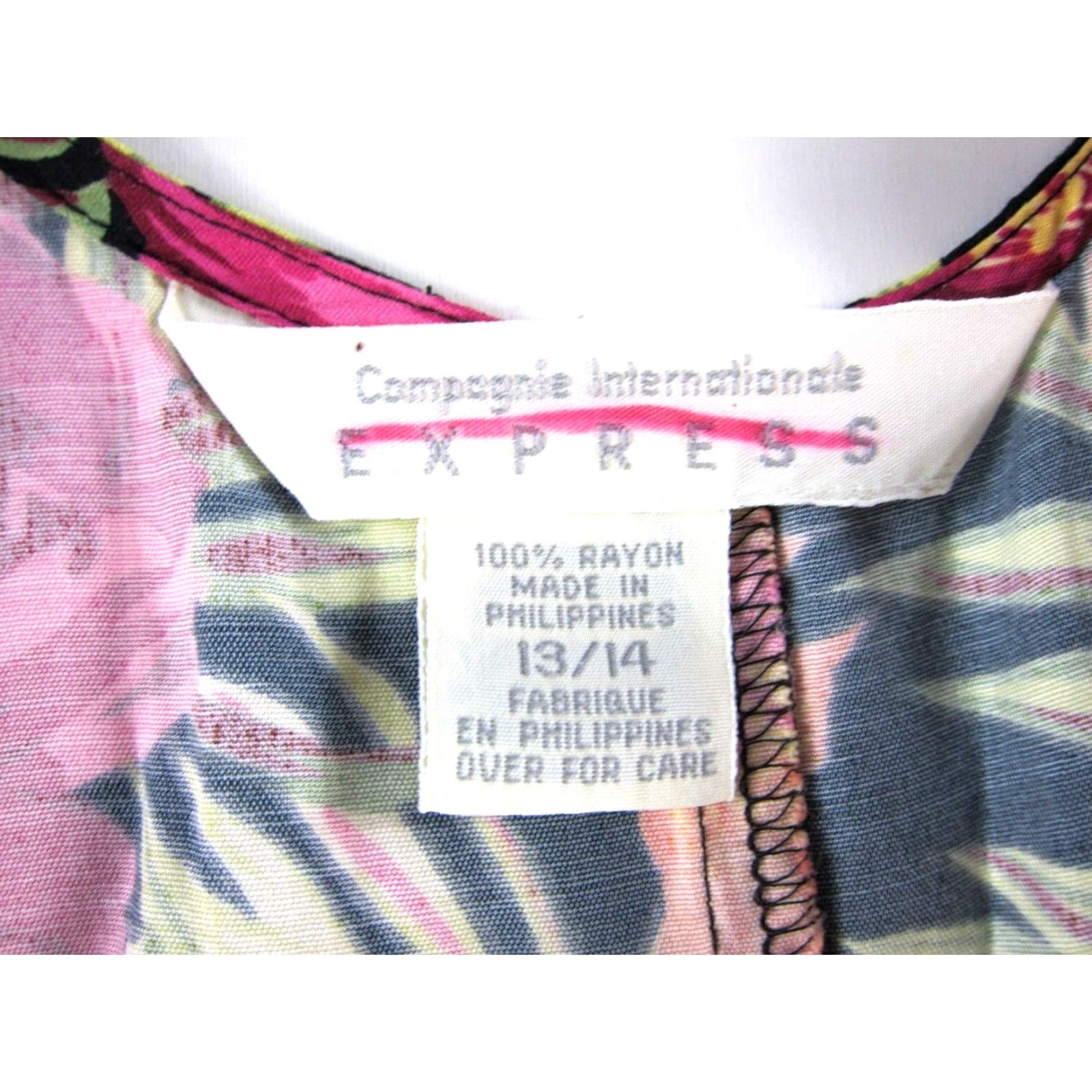 Express VTG Express Rayon Pink Maxi Floral Hawaiian Long Tank Dress 13/14 Womens Size XL / US 12-14 / IT 48-50 - 3 Thumbnail