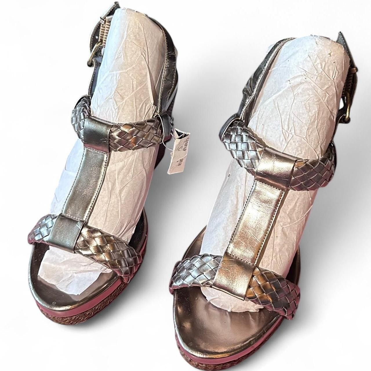 Ralph Lauren Lauren by Ralph Lauren NWT Metallic Raffia Wedges 9.5US Size US 9.5 / IT 39.5 - 1 Thumbnail