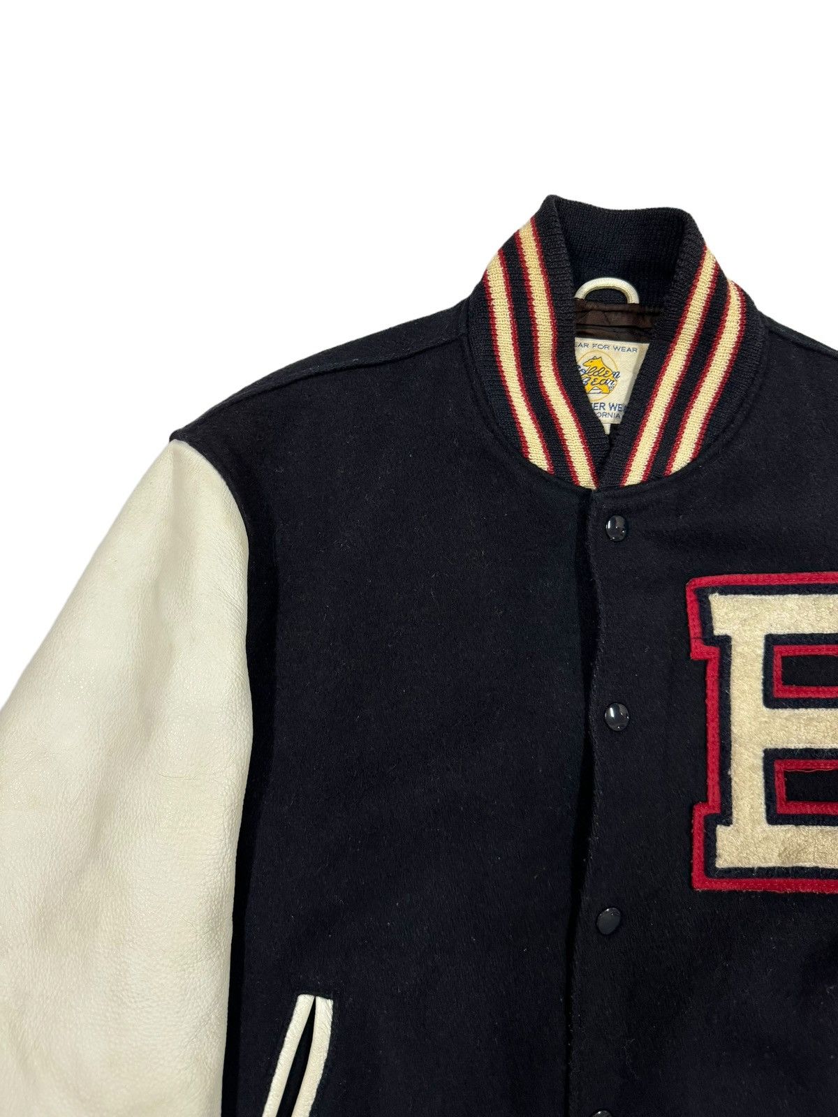 Vtg🔥80’s Golden Bear Wool Varsity Sleeve Leather Jacket