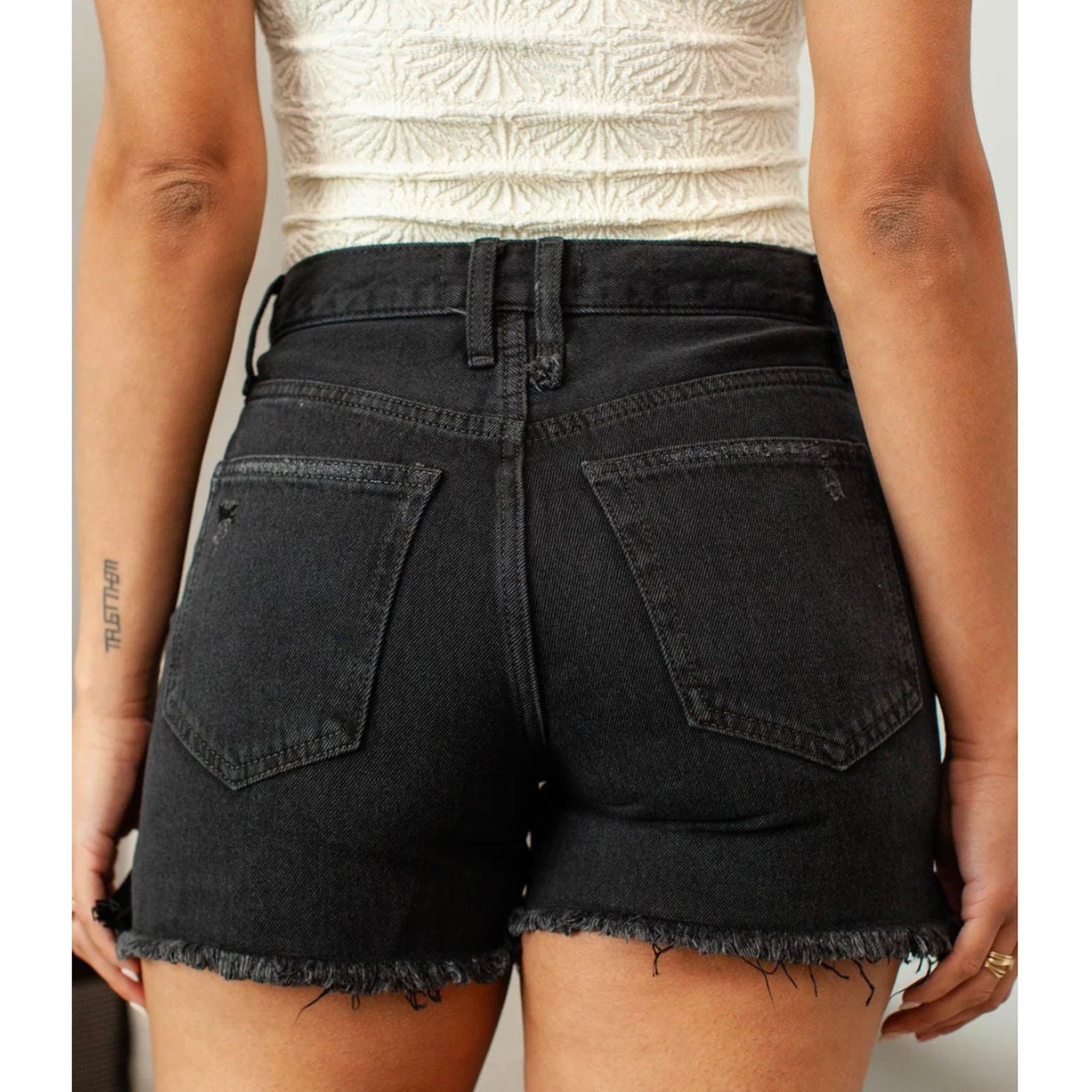 Free People Free People Makai Washed Black Cut Off Shorts Women's Sz 24 Size 24" / US 00 / IT 34 - 3 Thumbnail